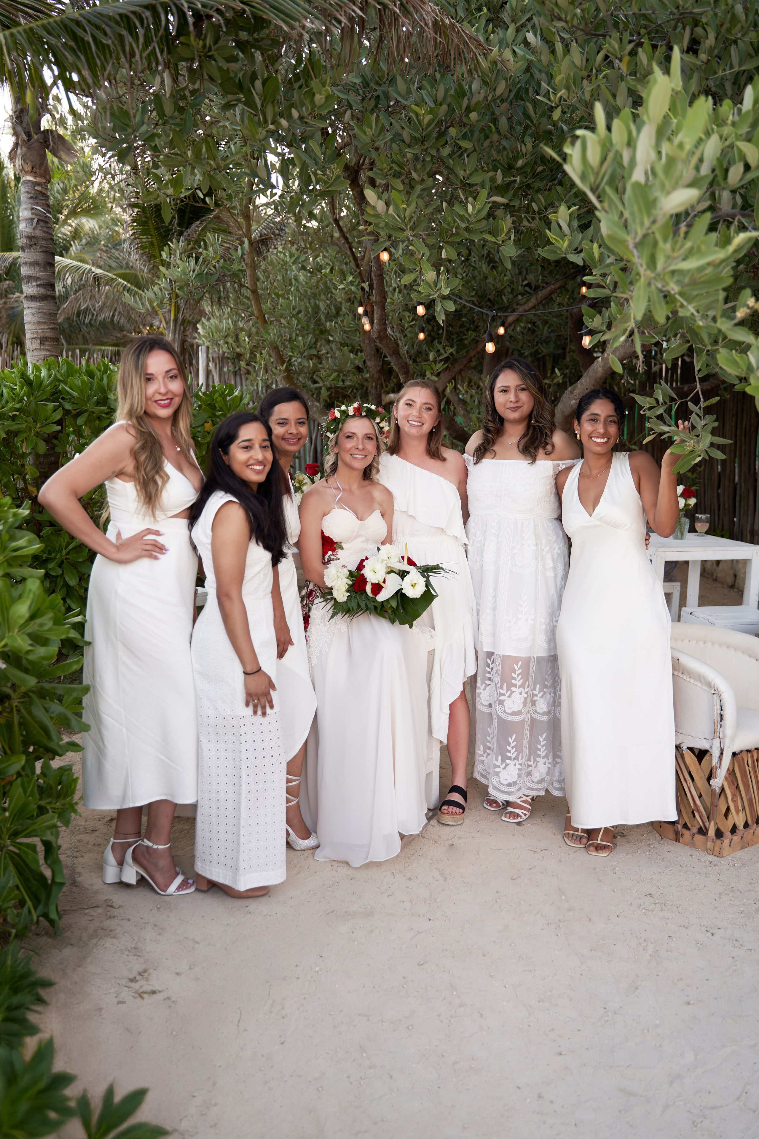 Wedding reception on the beach in Cancun