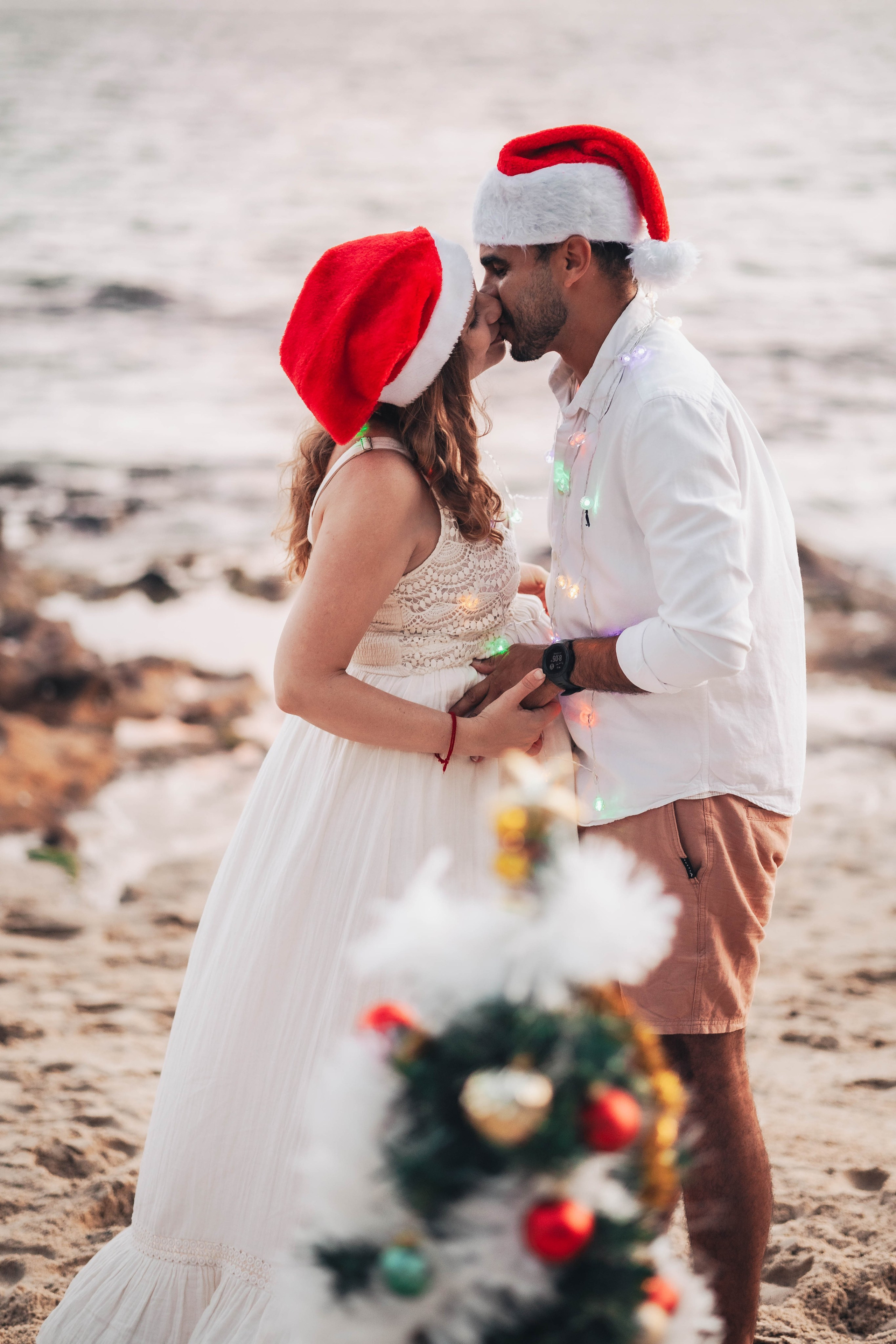 Heather + Tulio + Pregnant + Christmas. True Story Photography