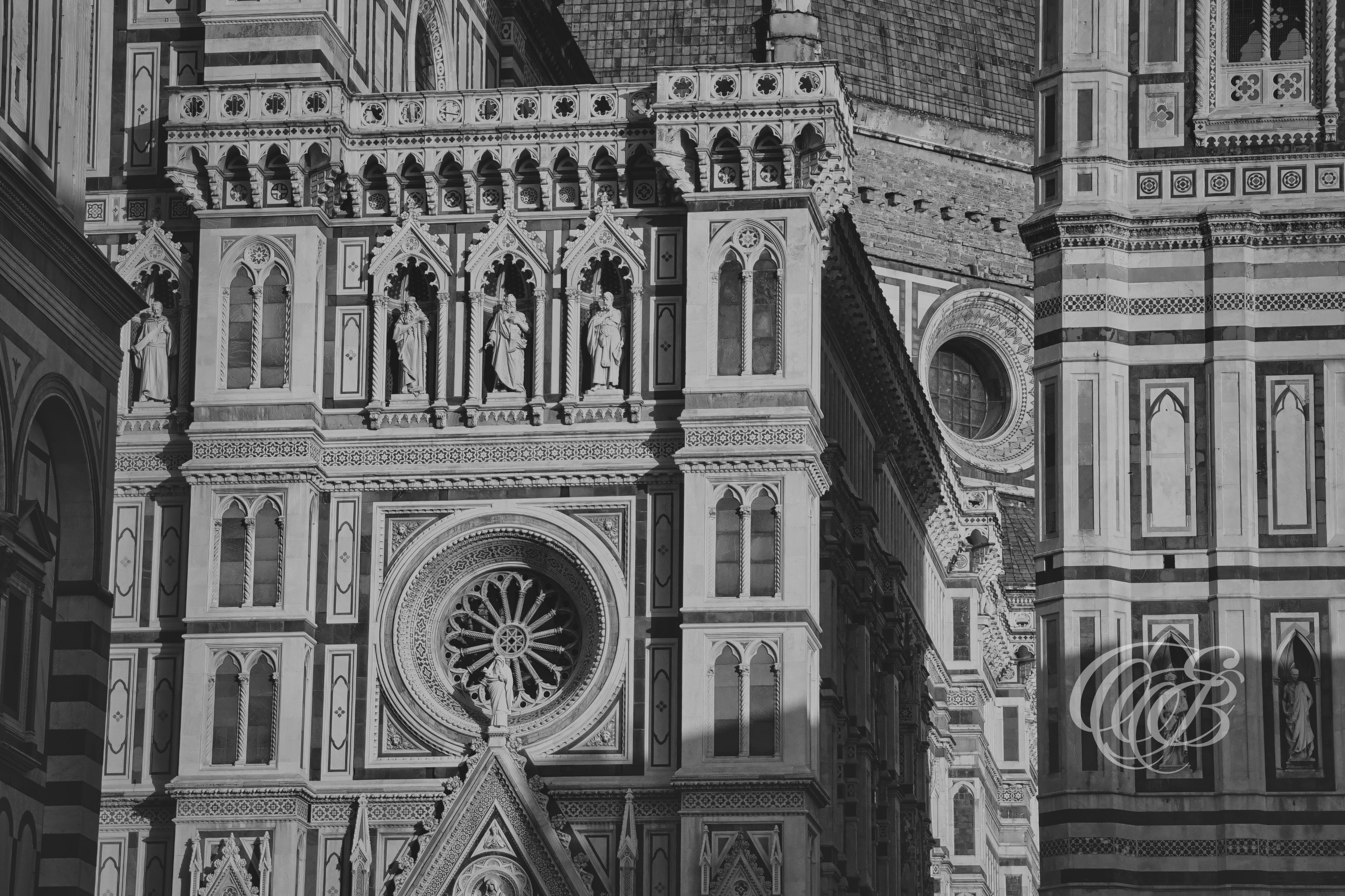 Florence Italy - The Church of Santa Maria del Fiore - B&W - B&W Matte - Eduardo Bartoli Fine Art Photography - Black-and-white matte photograph of the Church of Santa Maria del Fiore in Florence, Italy – fine art photography by Eduardo Bartoli.