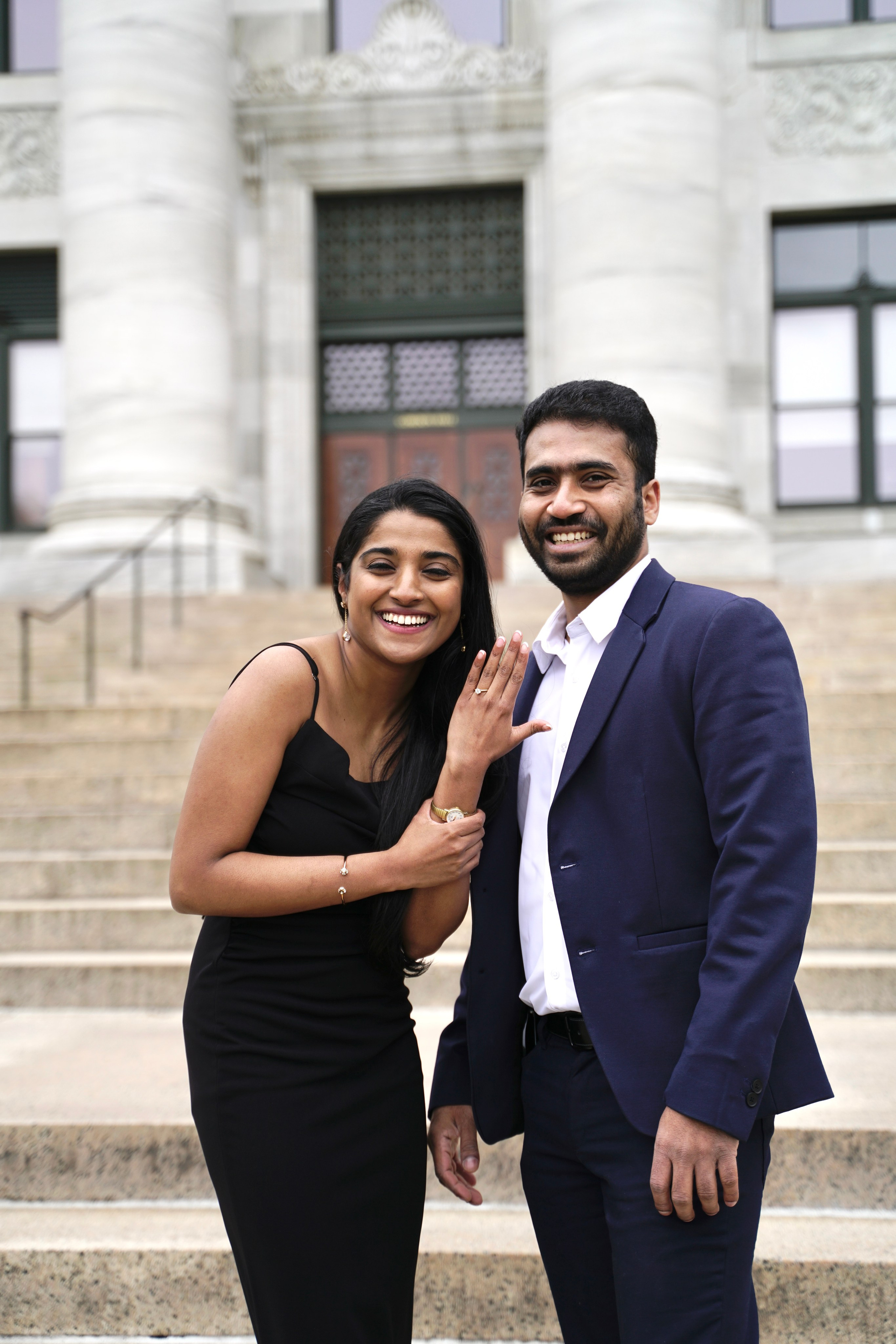 Sarath and Aishwarya at Boston Medical School. Stefanovich Photography | Boston, MA