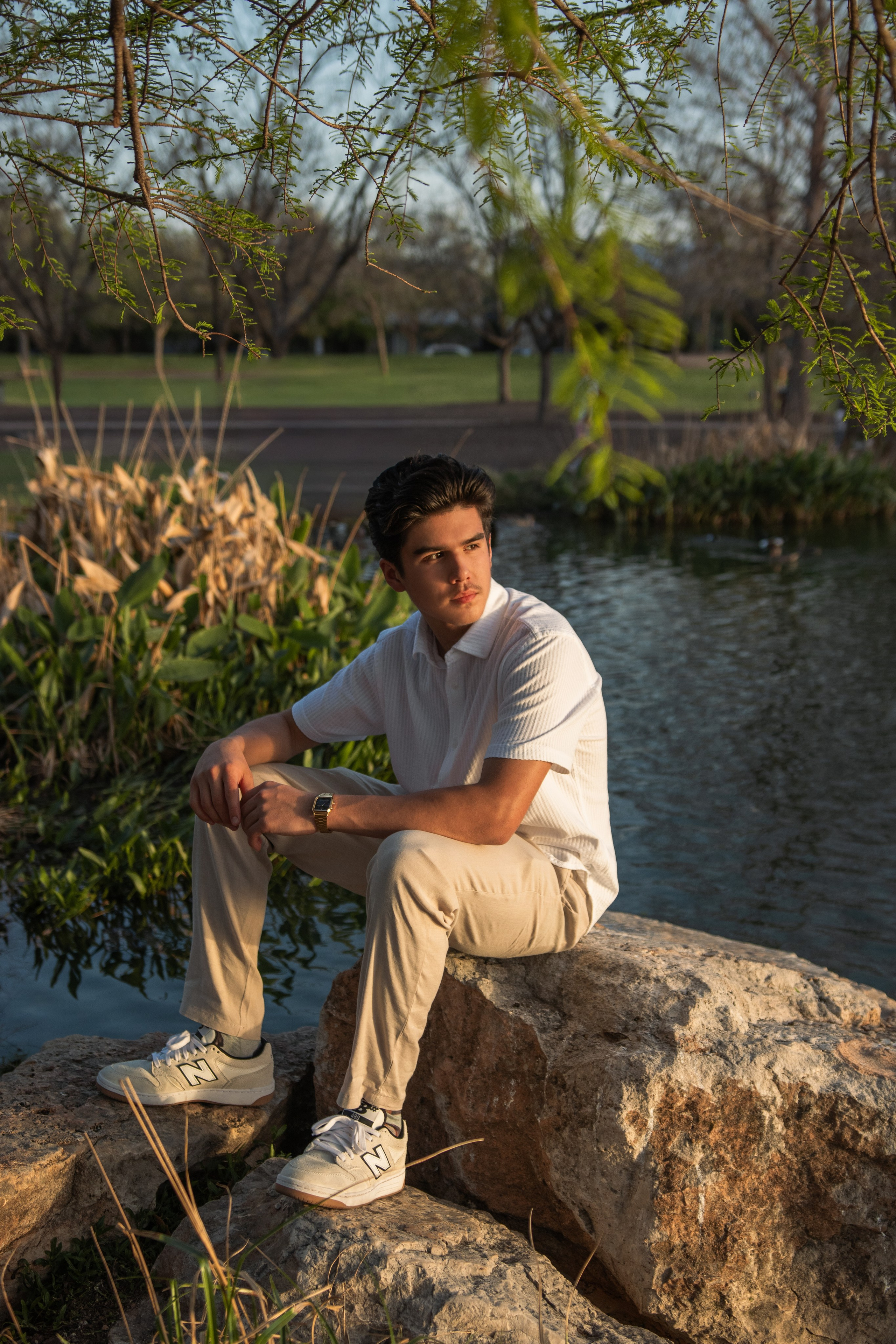 Parker's senior photoshoot at Mueller Lake Park in Austin, Texas
