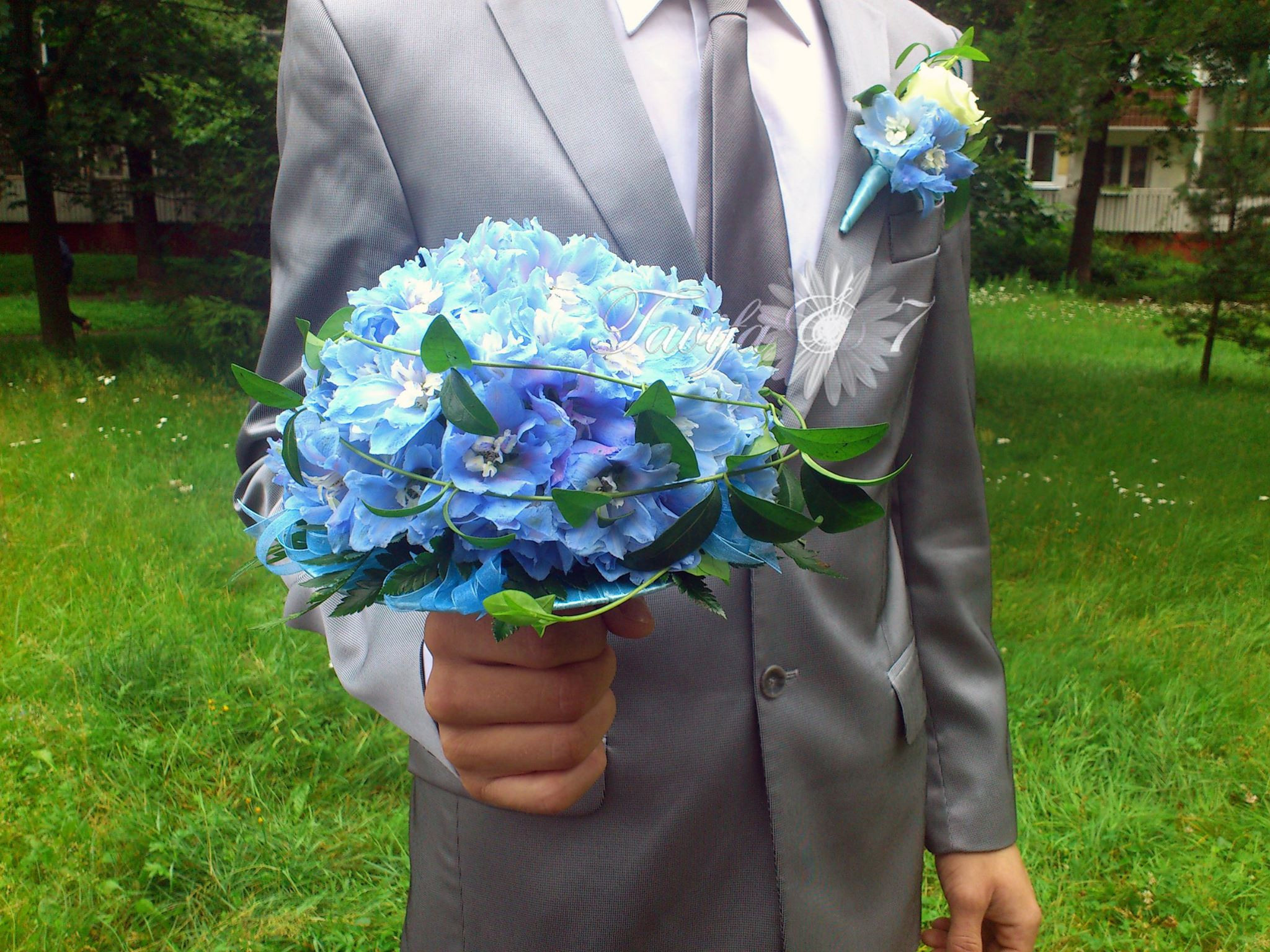 Līgavas pušķi zilos toņos. Event design, decoration, floristry, gift, Irina Novika, Riga, Latvia