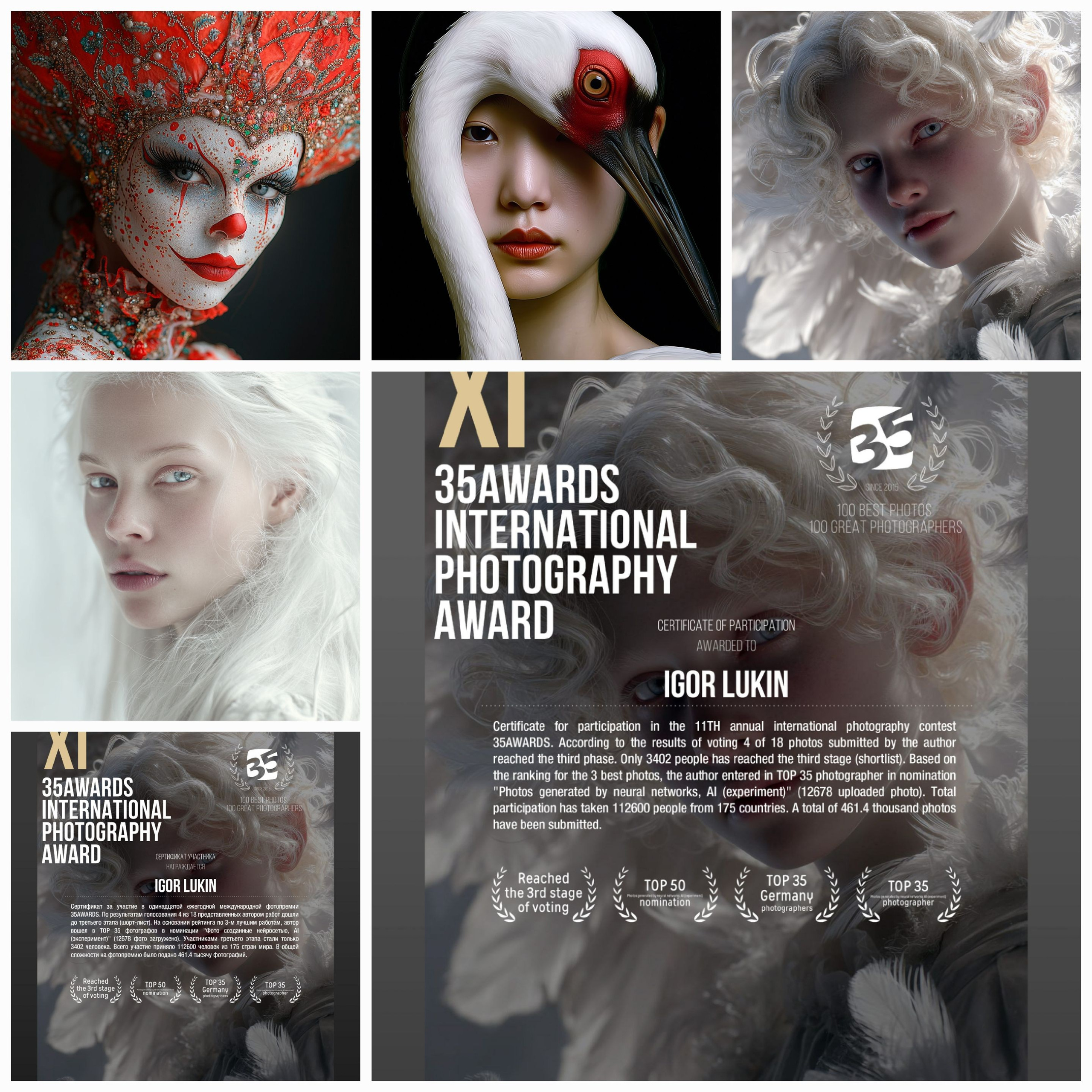 35AWARDS 11TH ЭКСПЕРЕМЕНТ ИИ. LUKIN IGOR Photography