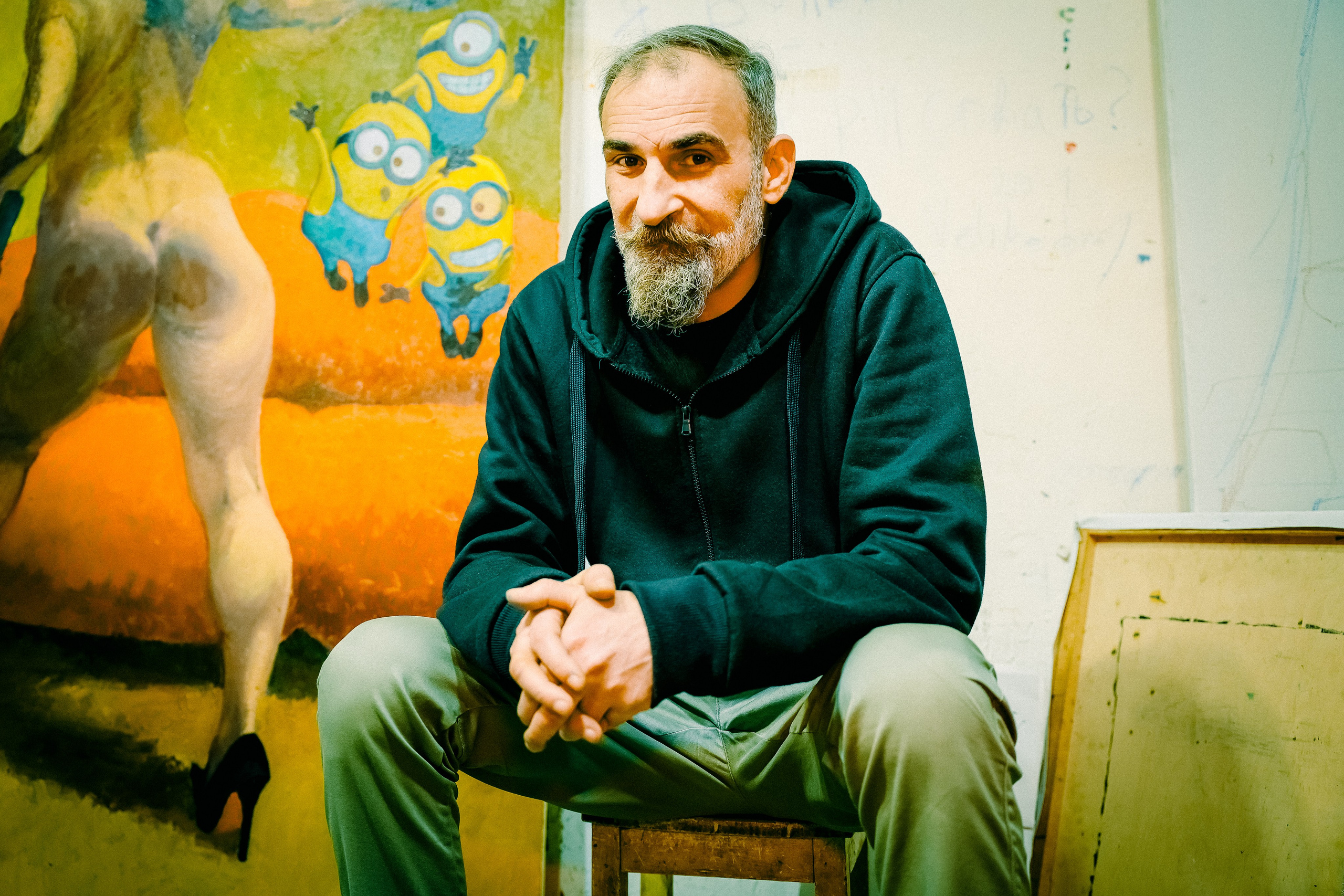 Reportage (artist's studio, sed velikodny — rush). Asmikiam