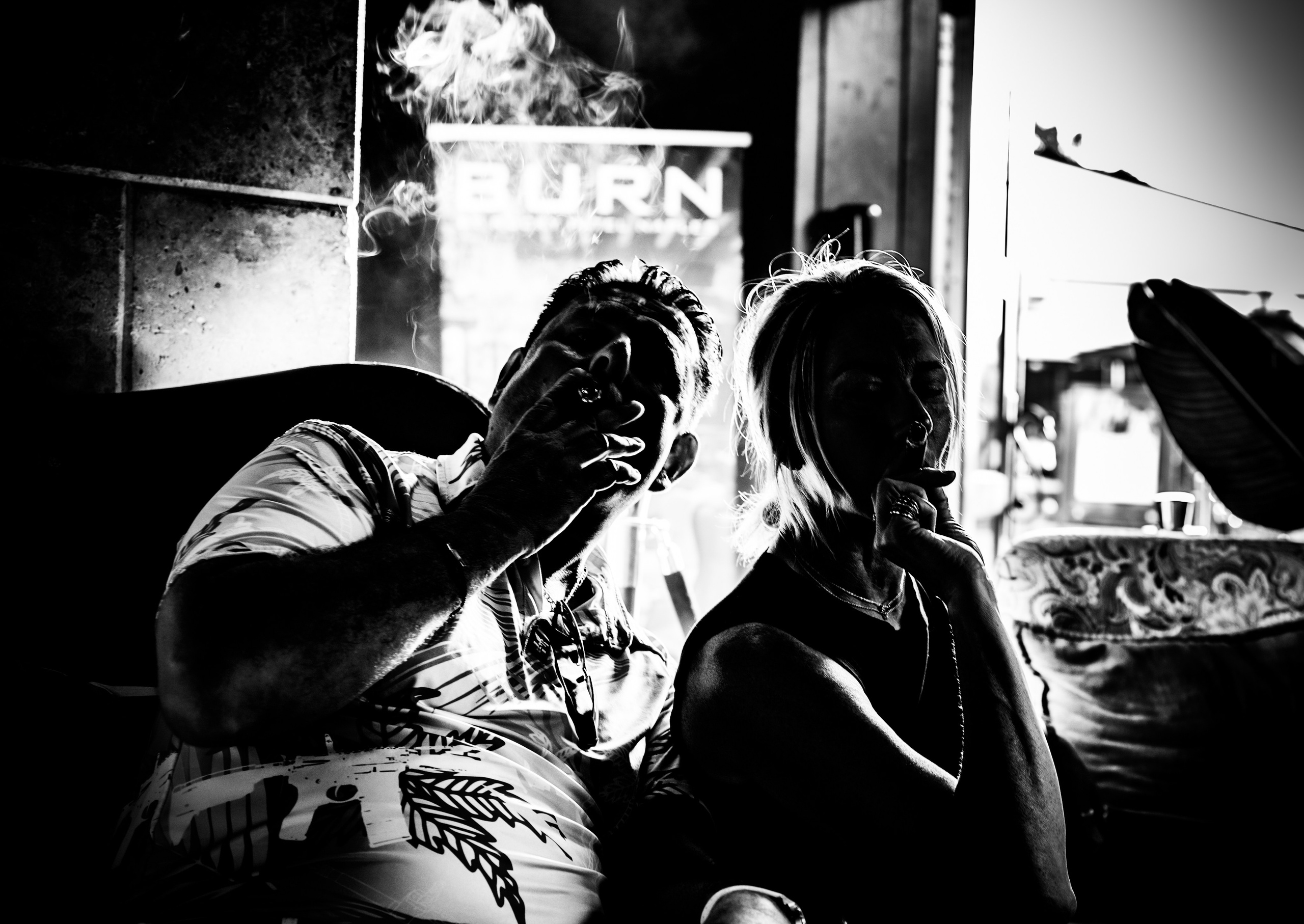 Burn Black and White Series. Out and About 239