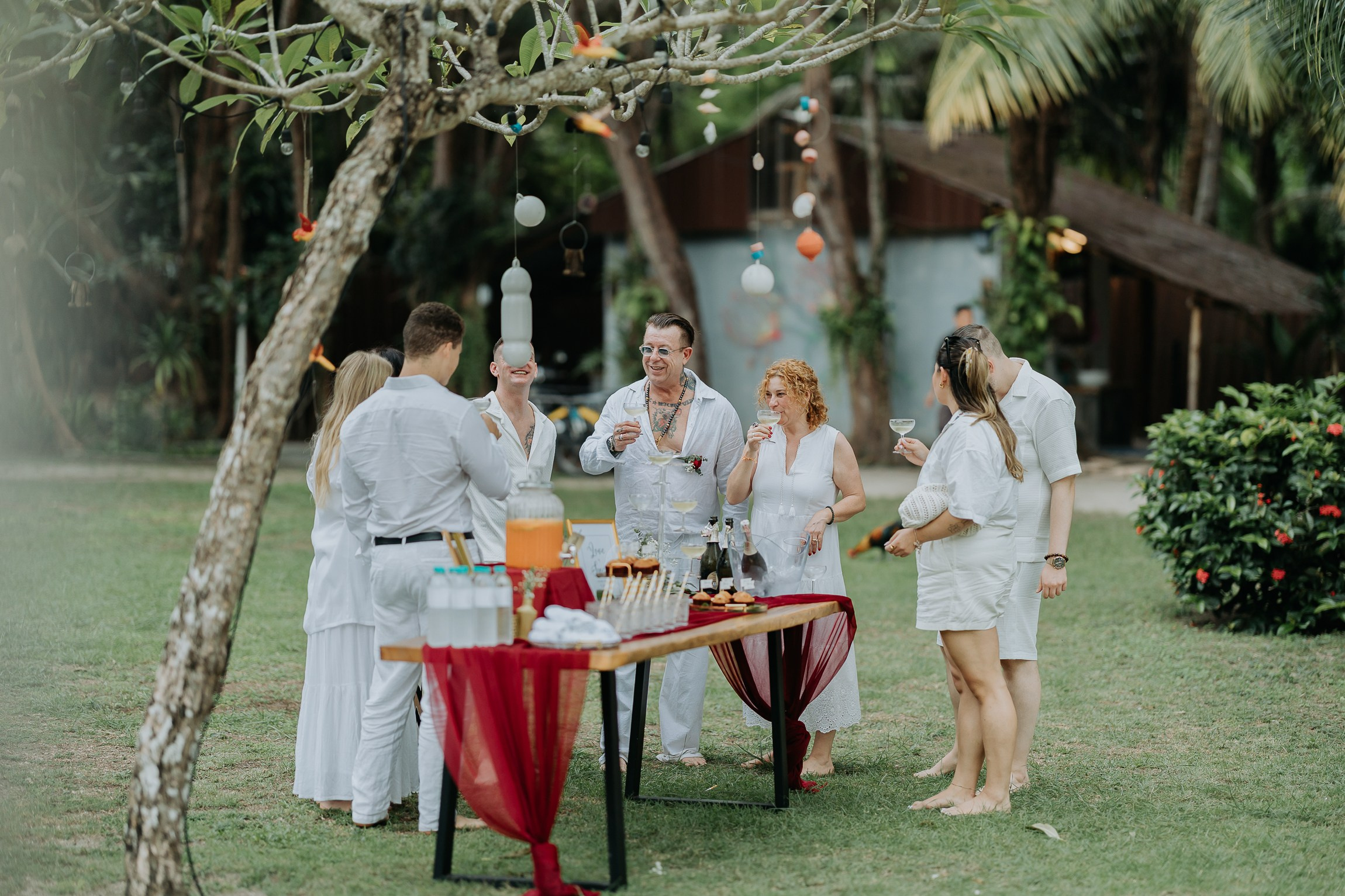 Simone & Matthias Peter. Buddhist blessing wedding Ceremony on Koh Samui, Thailand