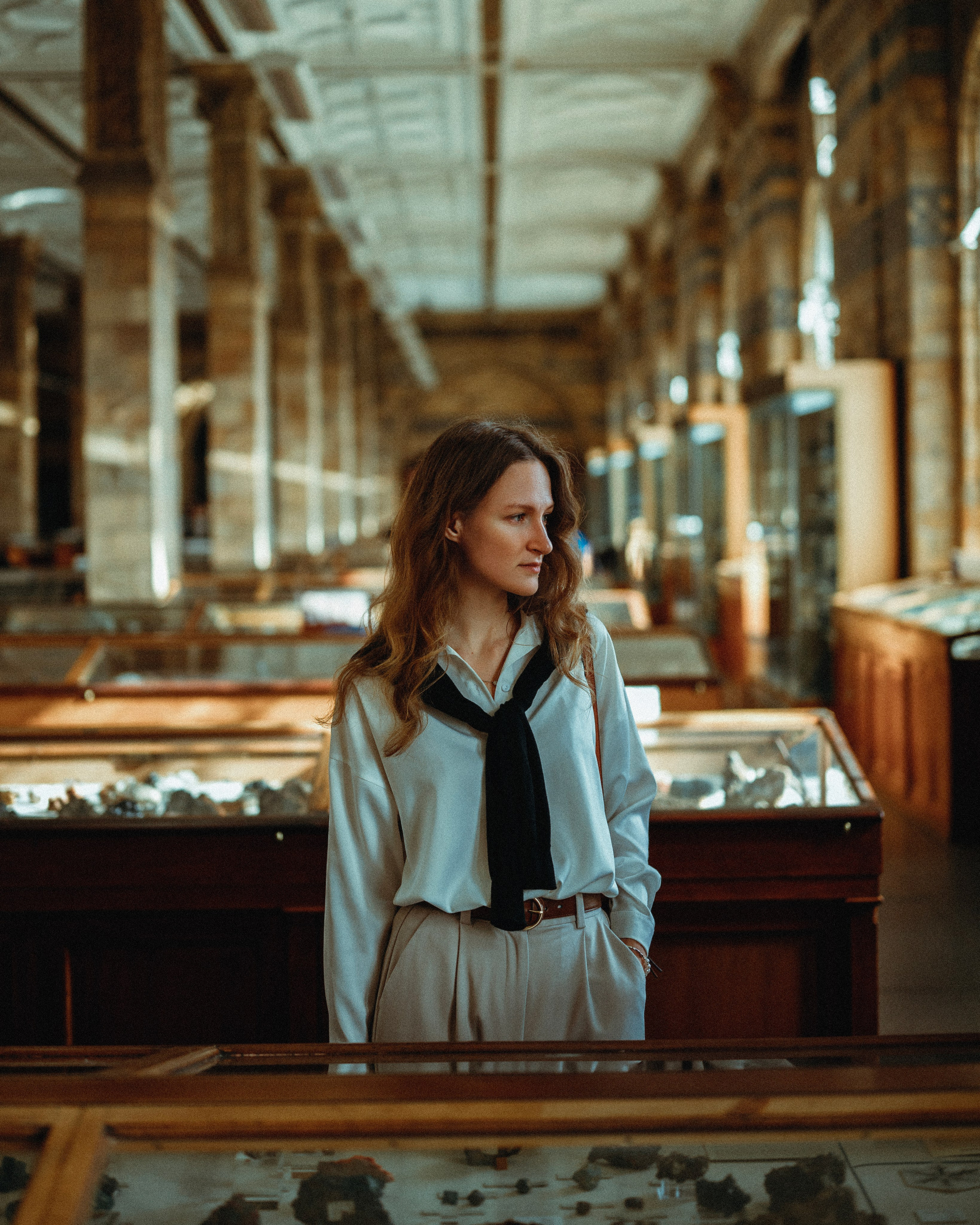 Natural History Museum photoshoot in Dark Academia style. Moth & Moss Photography