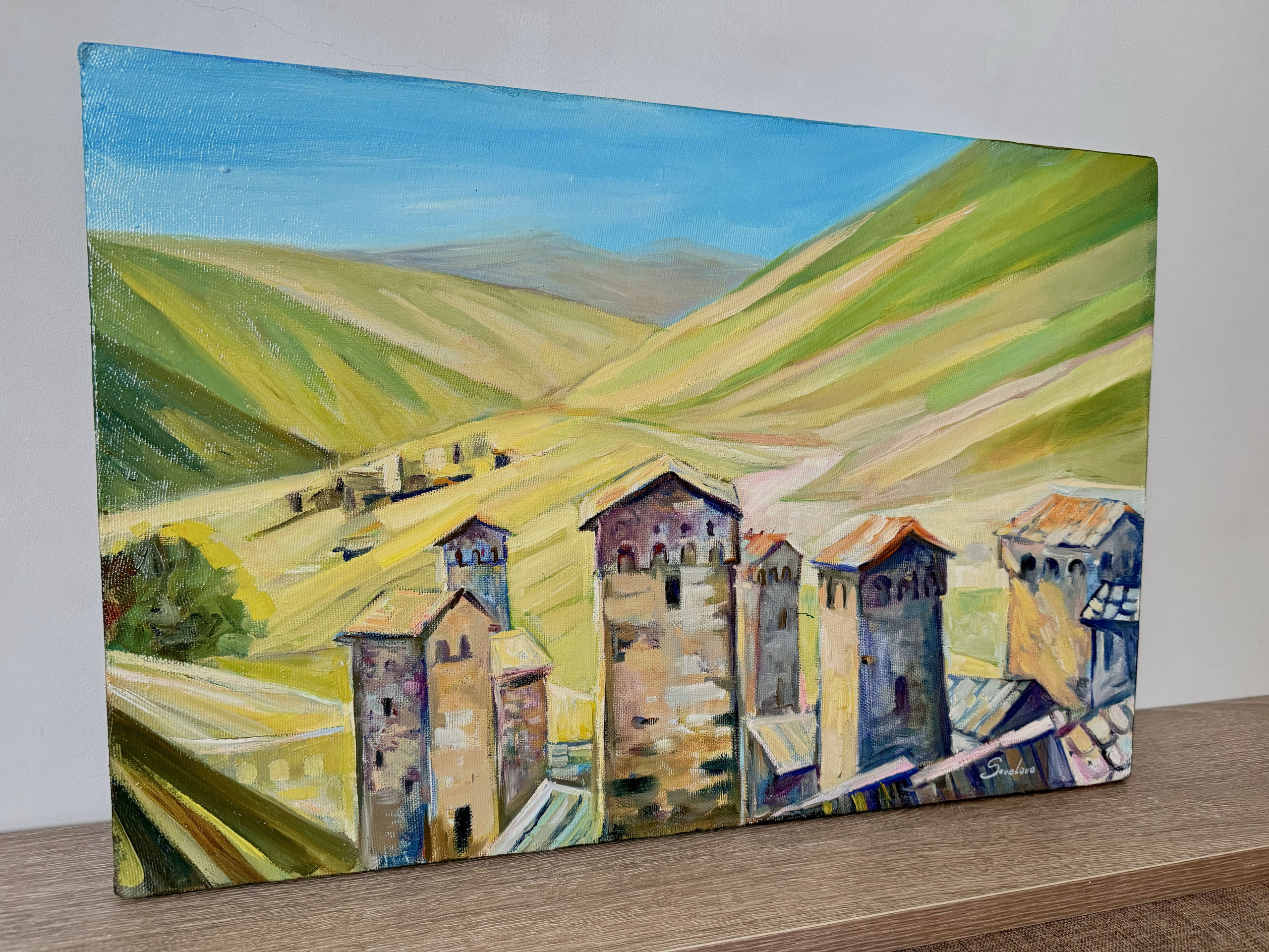 «Svan towers at Svaneti». Художник живописец Савелова Ольга