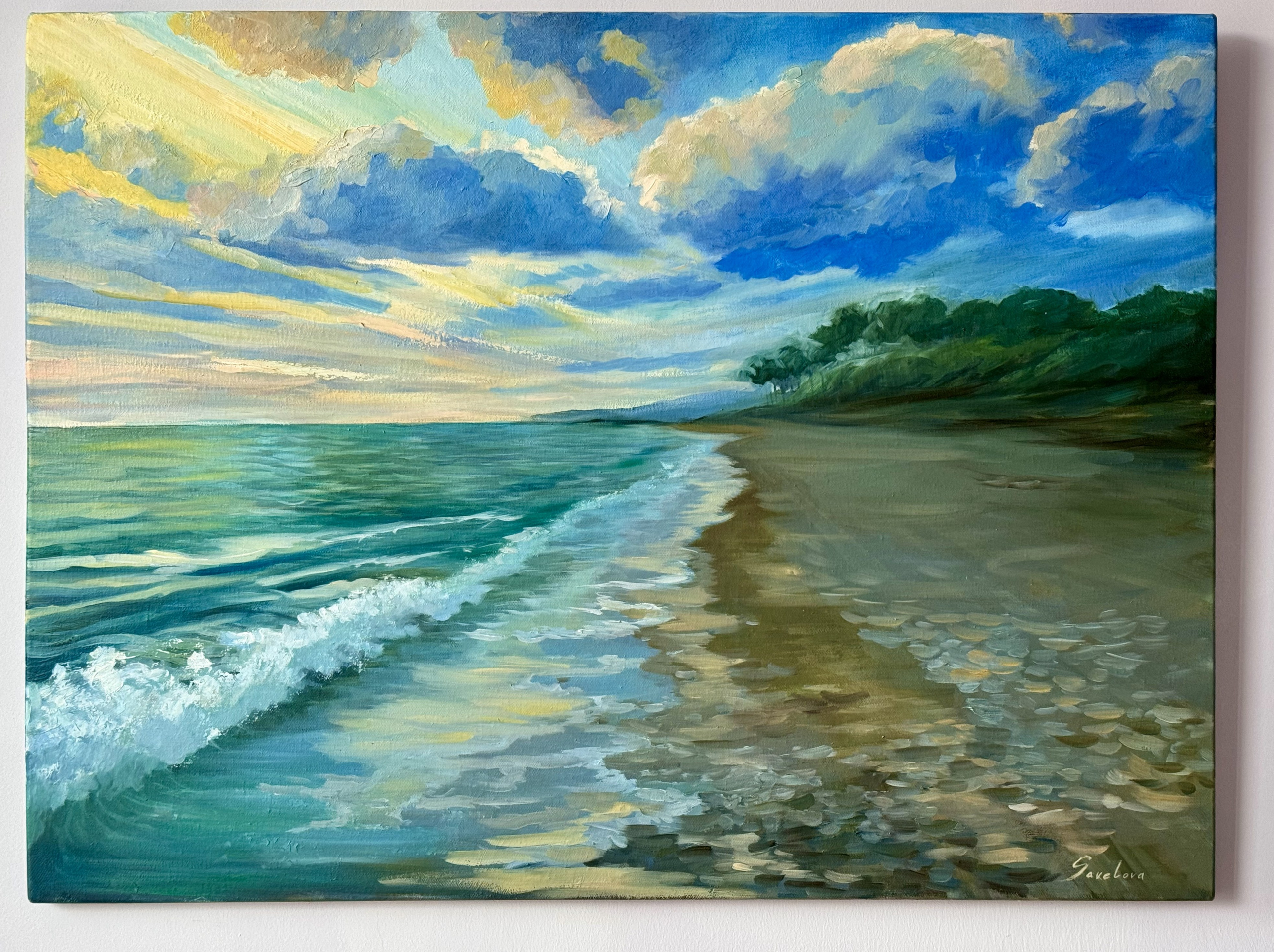 «Black sands of Ureki». Художник живописец Савелова Ольга