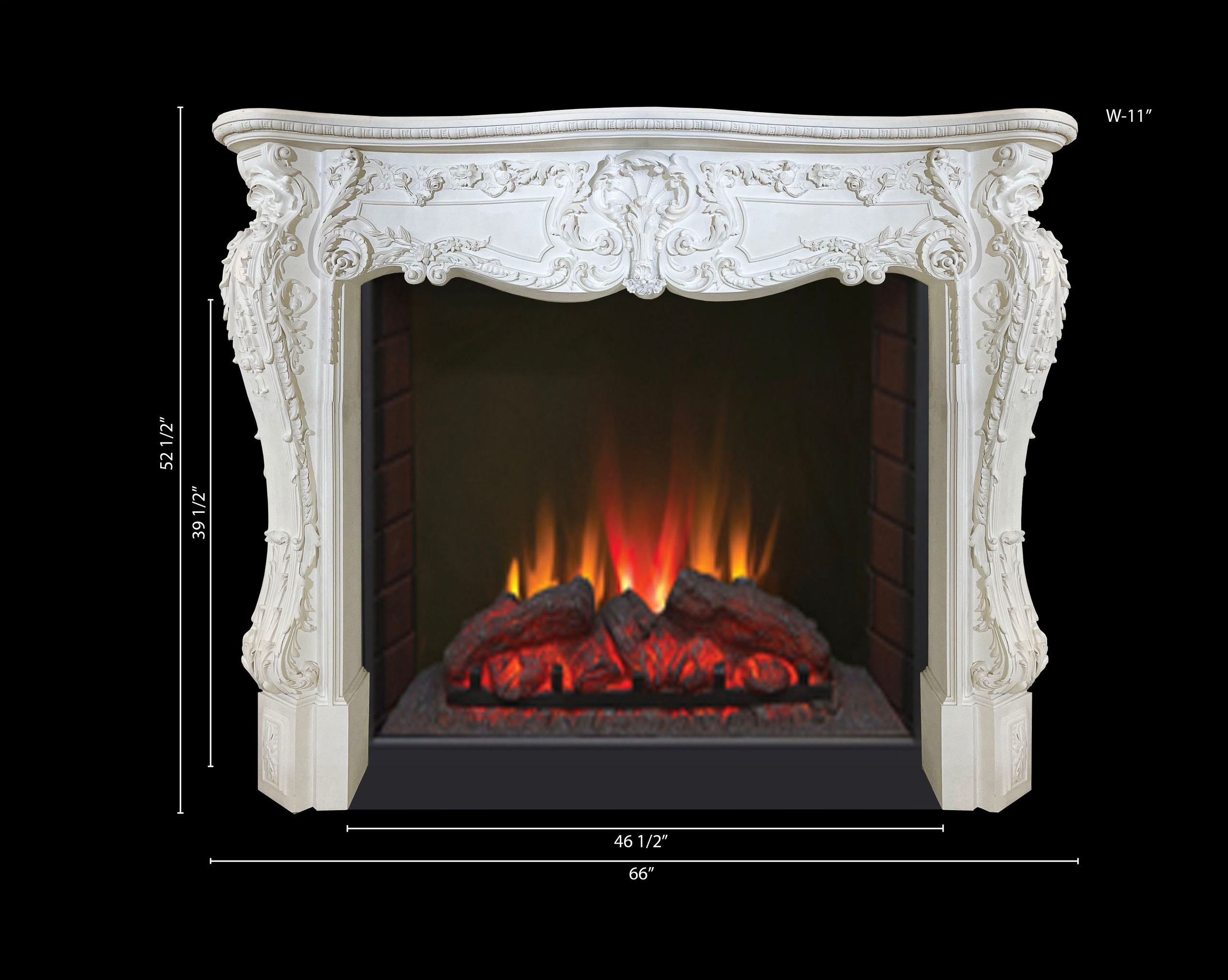 Fireplaces. Plaster molding