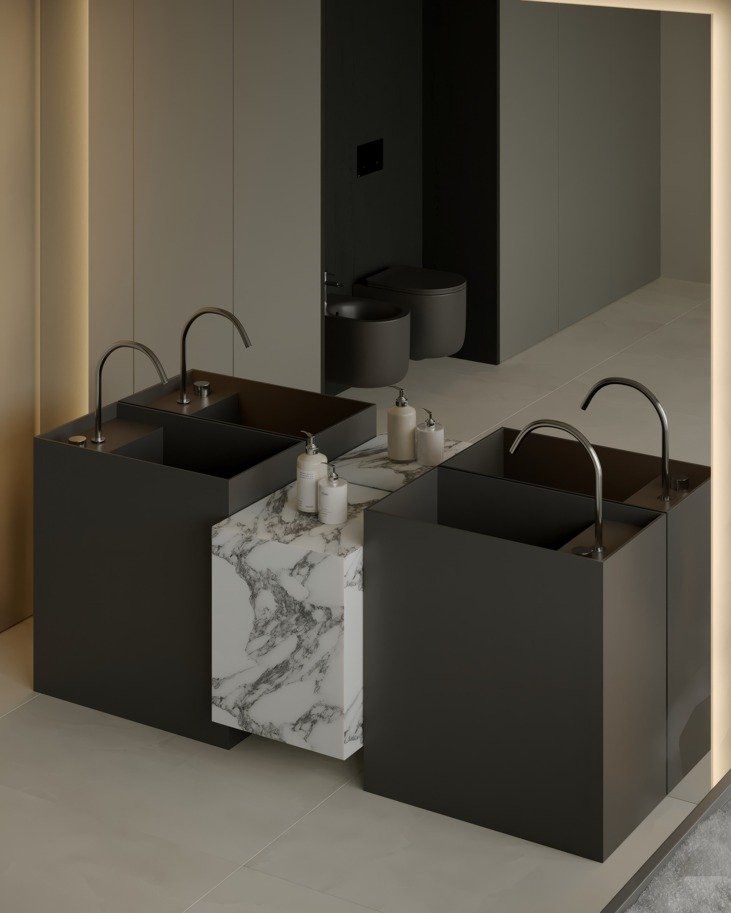 AS [Dark bathroom]. Anastasia Sorochin| 3d Visualization