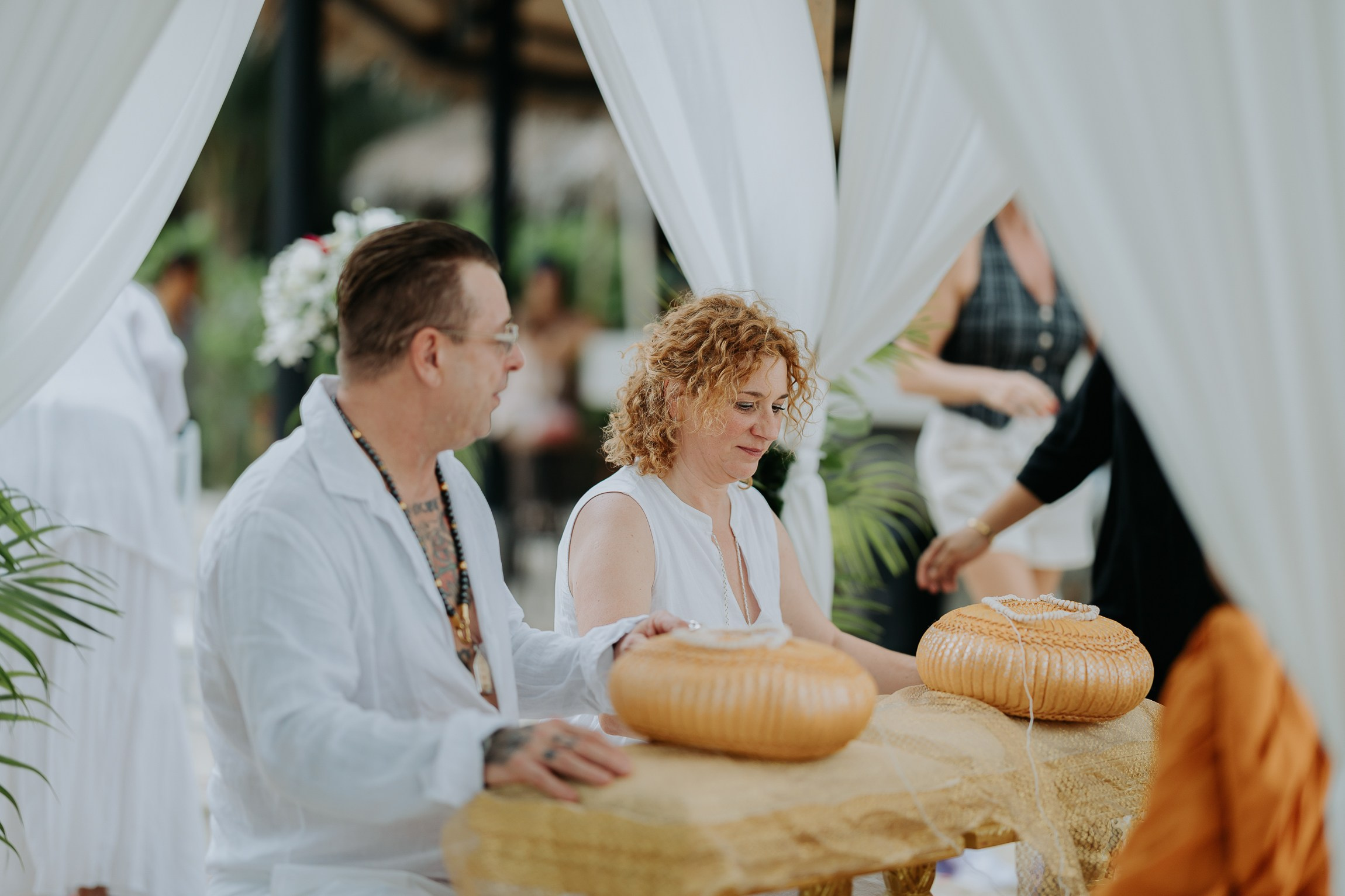 Simone & Matthias Peter. Buddhist blessing wedding Ceremony on Koh Samui, Thailand