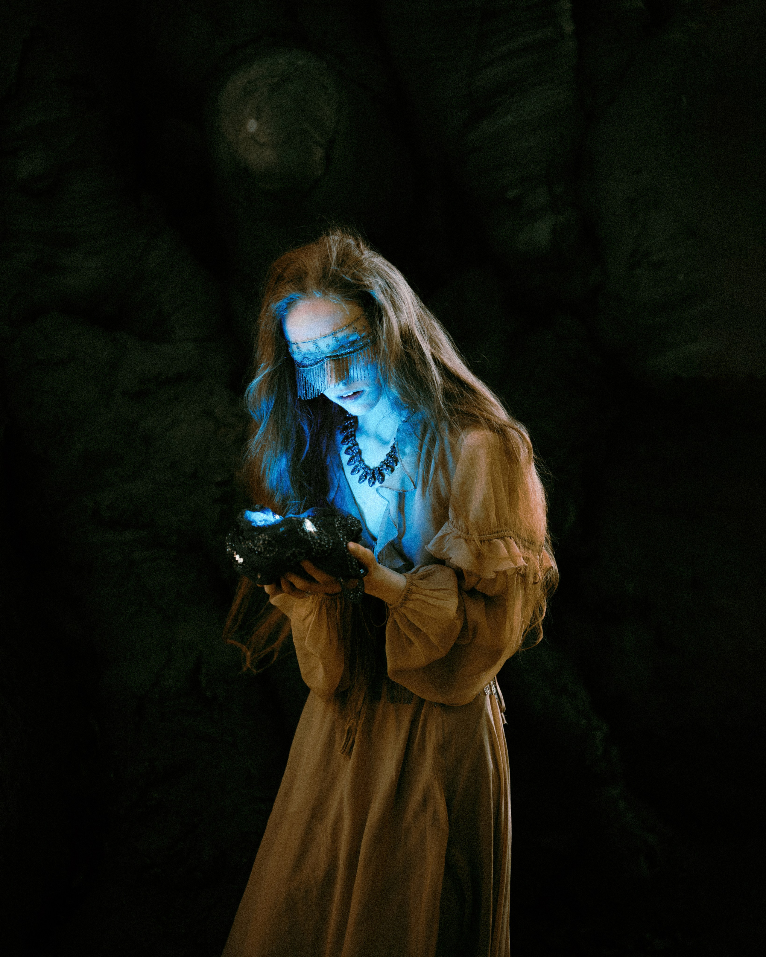 Fantasy Photoshoot in a Medieval Castle in ethereal light. Moth & Moss Photography