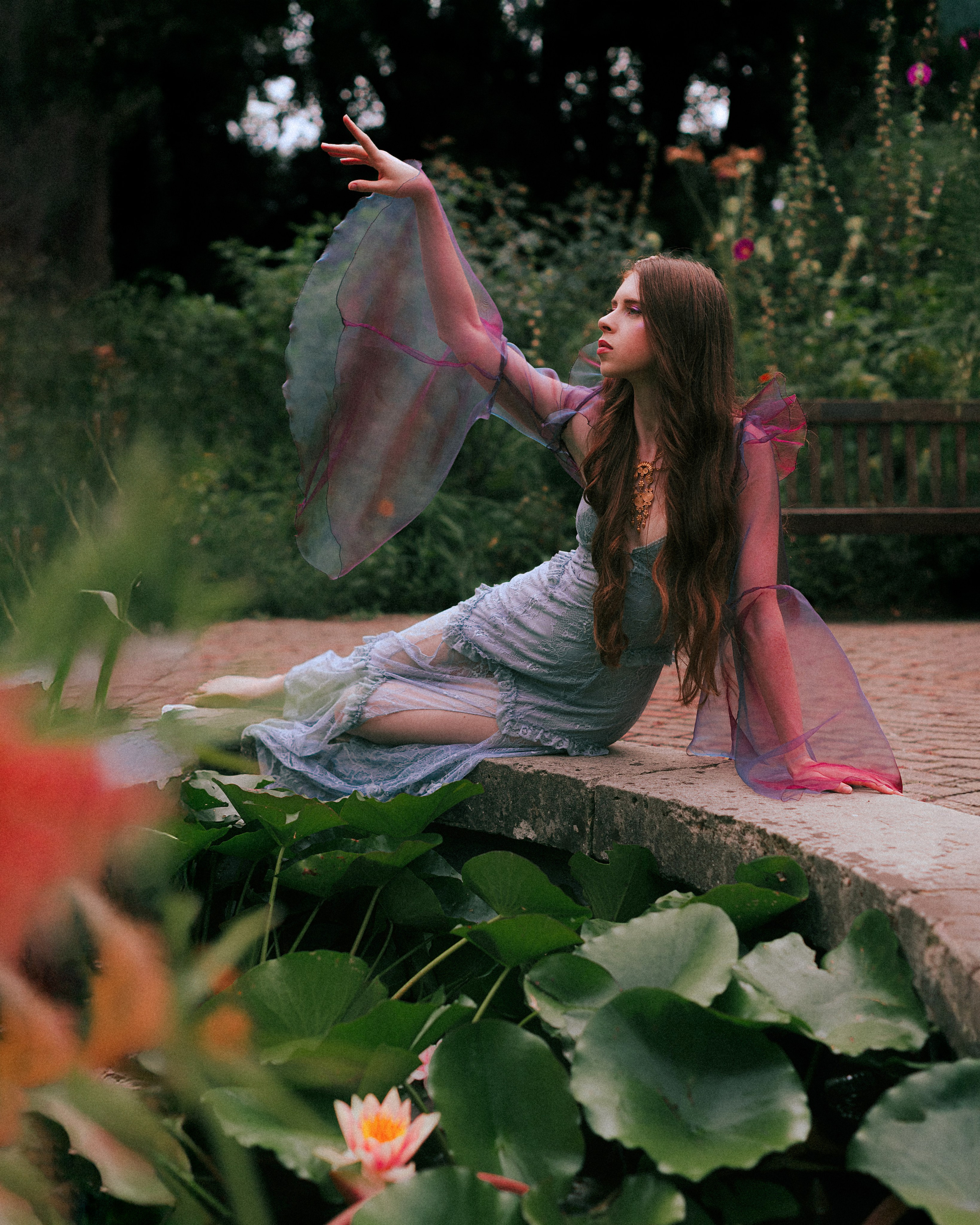 Fairy Photoshoot in a Lotus Pond. Moth & Moss Photography