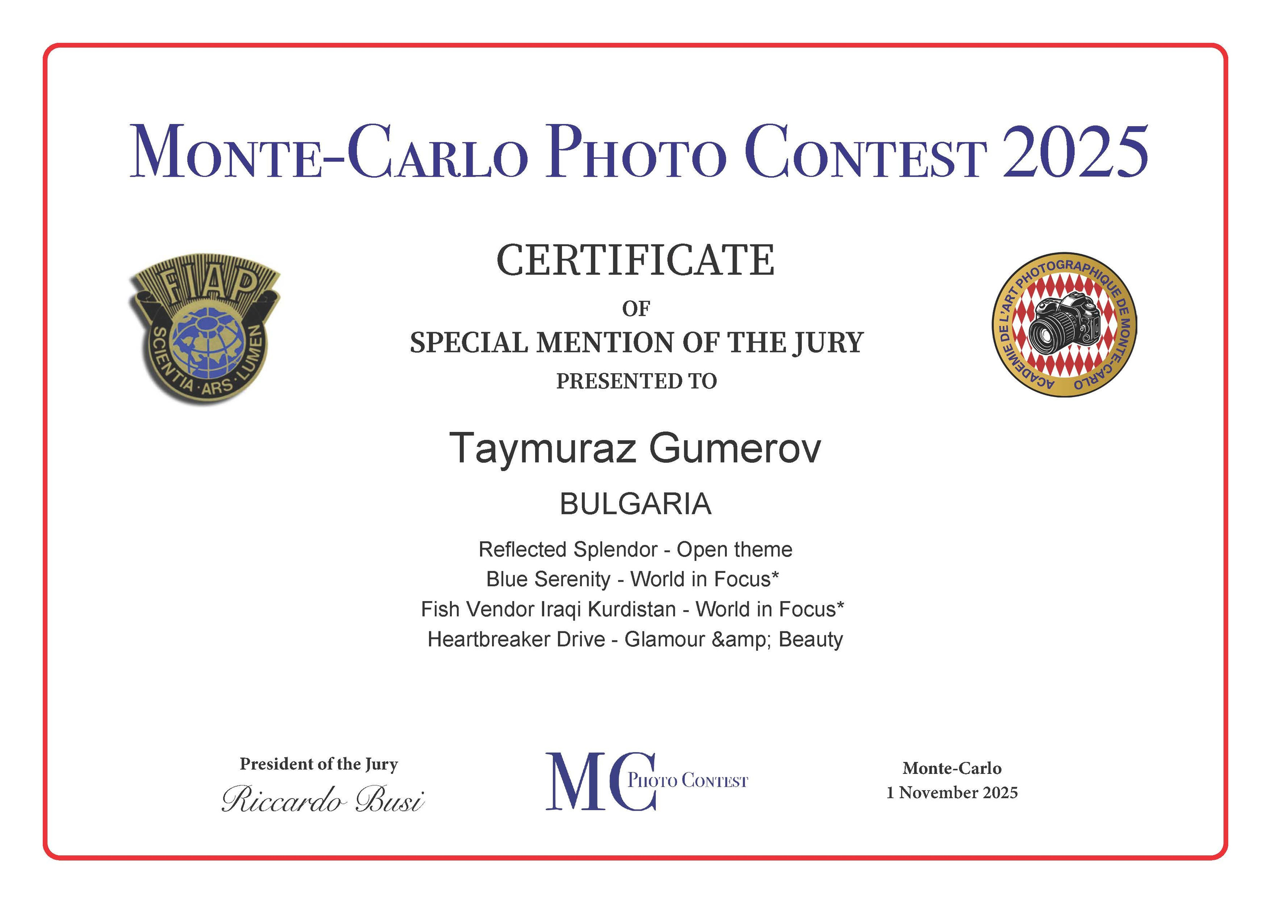 My Awards. Портретен и будоар фотограф в София | Таймураз Гумеров