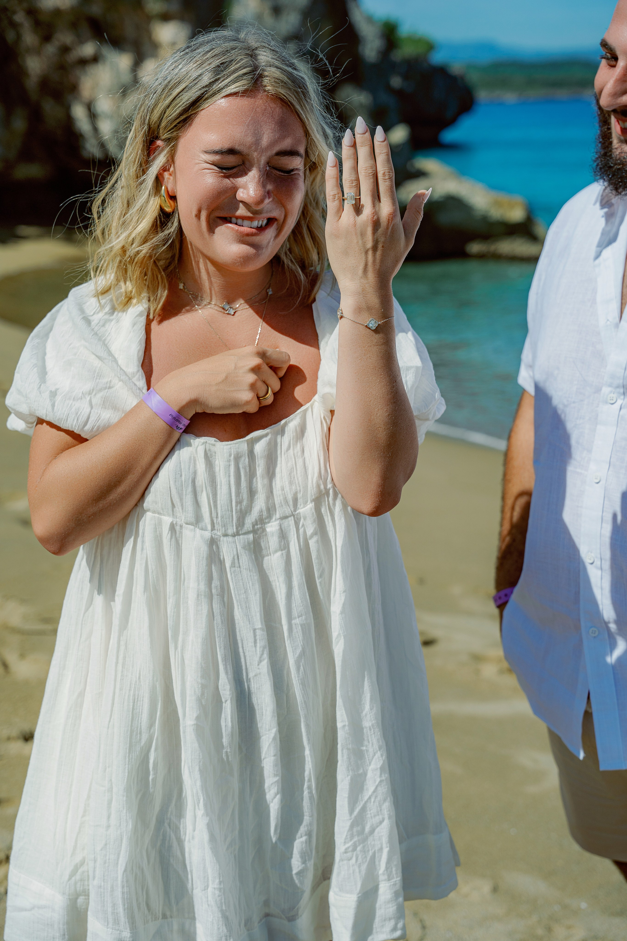 Romantic engagement photos on Puerto Plata's scenic coast.