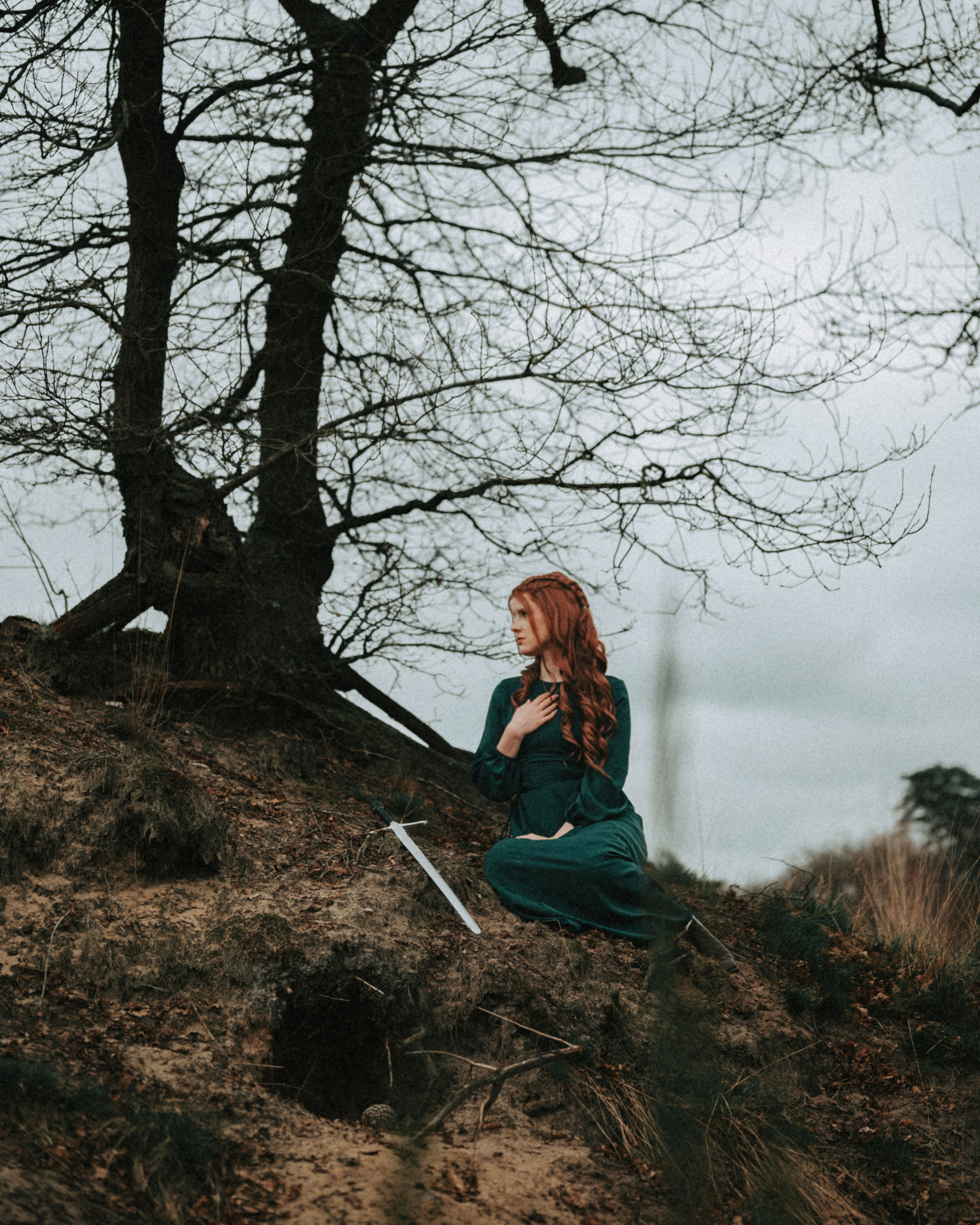 Warrior Princess Portrait Session in Heather Fields. Moth & Moss Photography