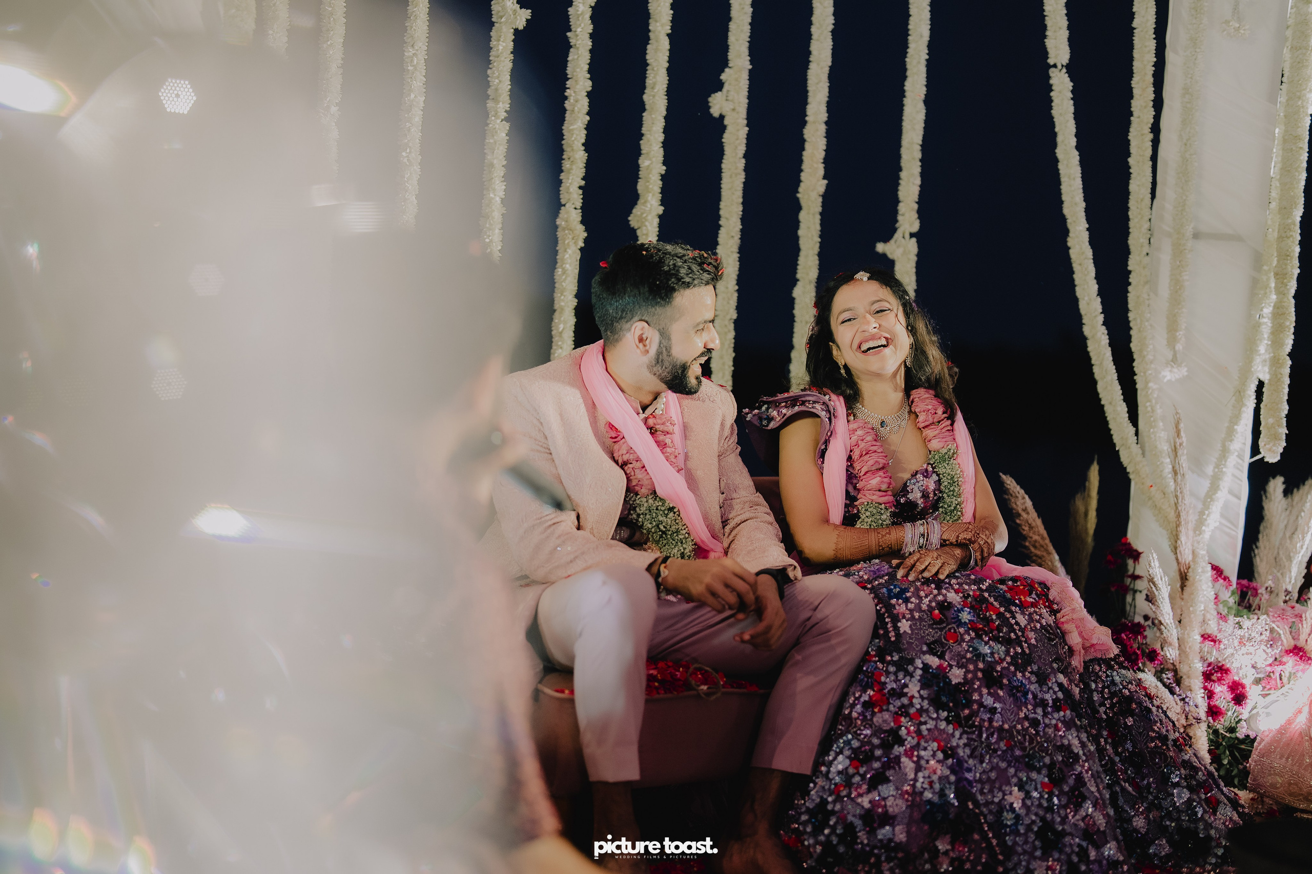 Varamala Ft. Barbie & Aneesh. Fine art Wedding Photographers in India & Canada