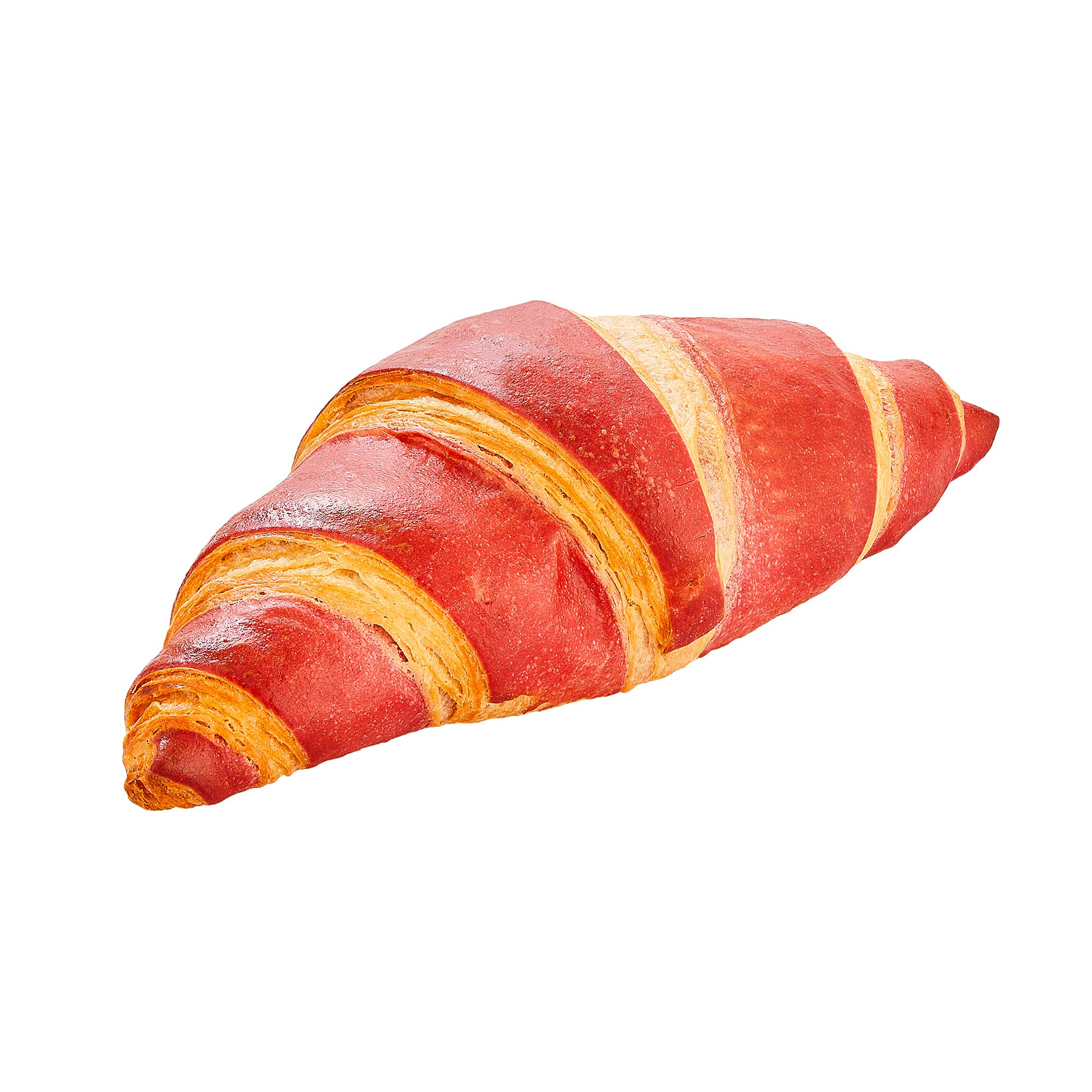 Photographer Roman Djuzev - Croissant with strawberry filling close-up on white background.