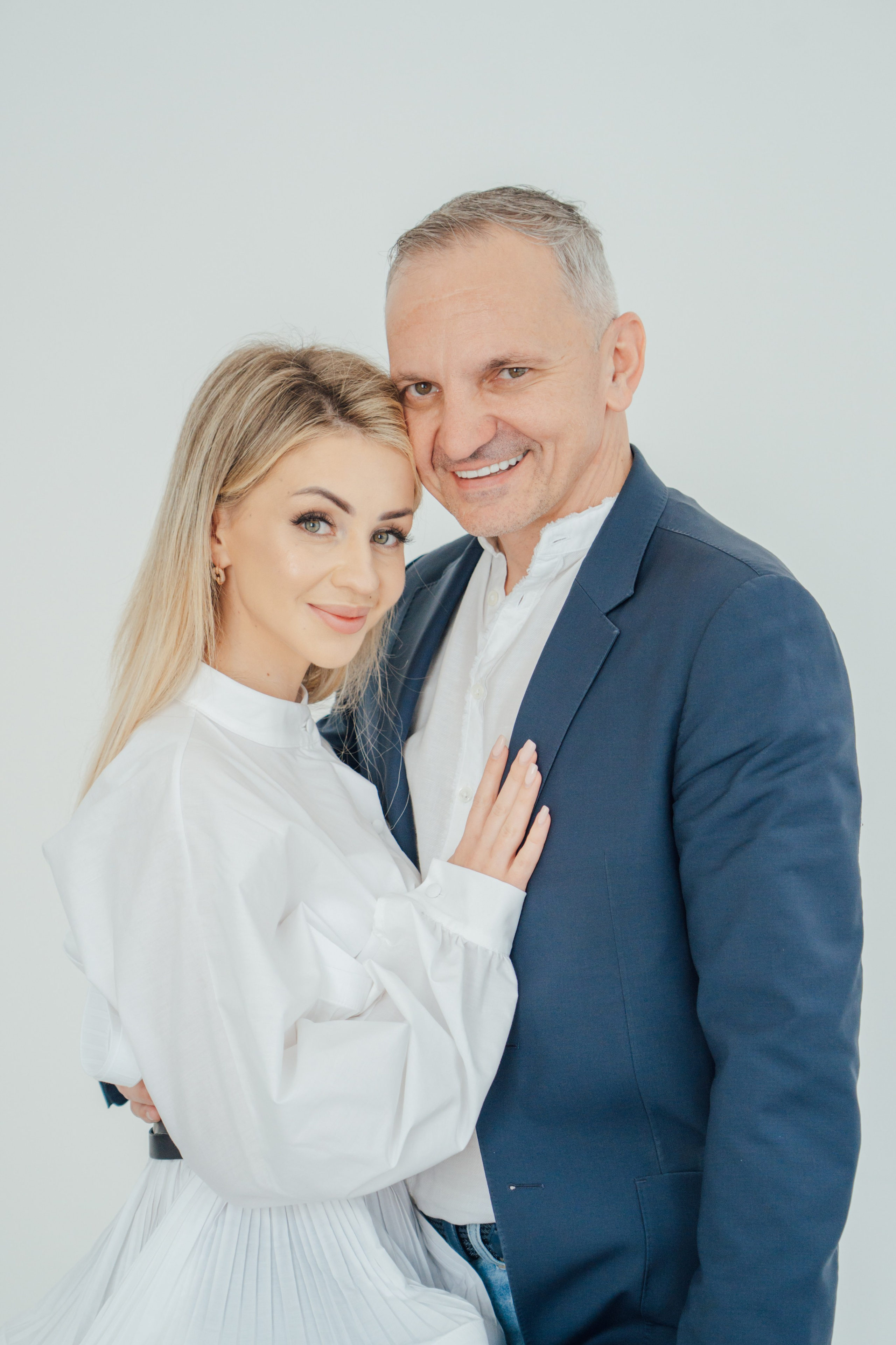 Studio photo shoot for a couple. Portrait and wedding photographer in New York