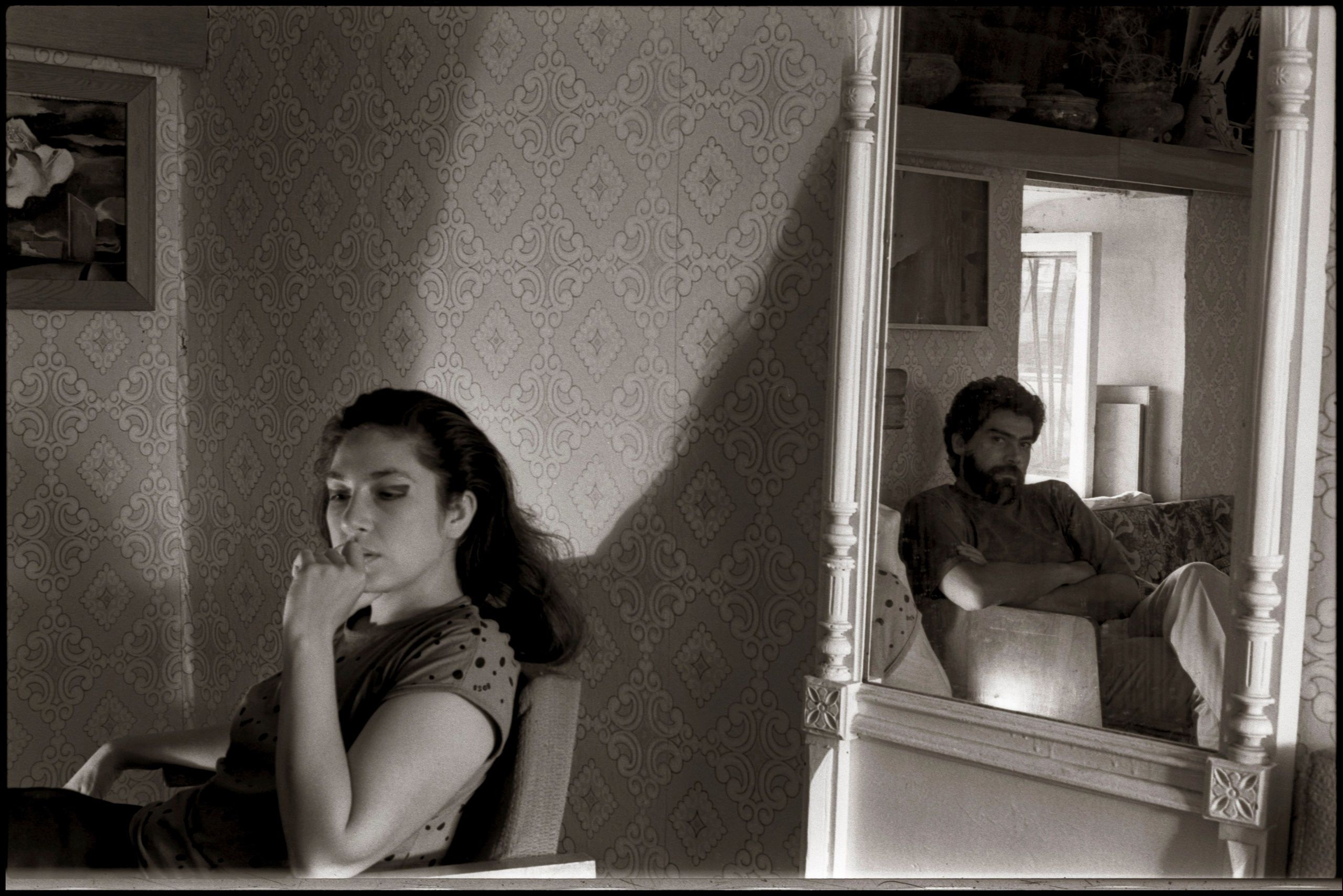 Sabina Shikhlinskaya, artist and Eybat Babayev, artist. Baku, 1991