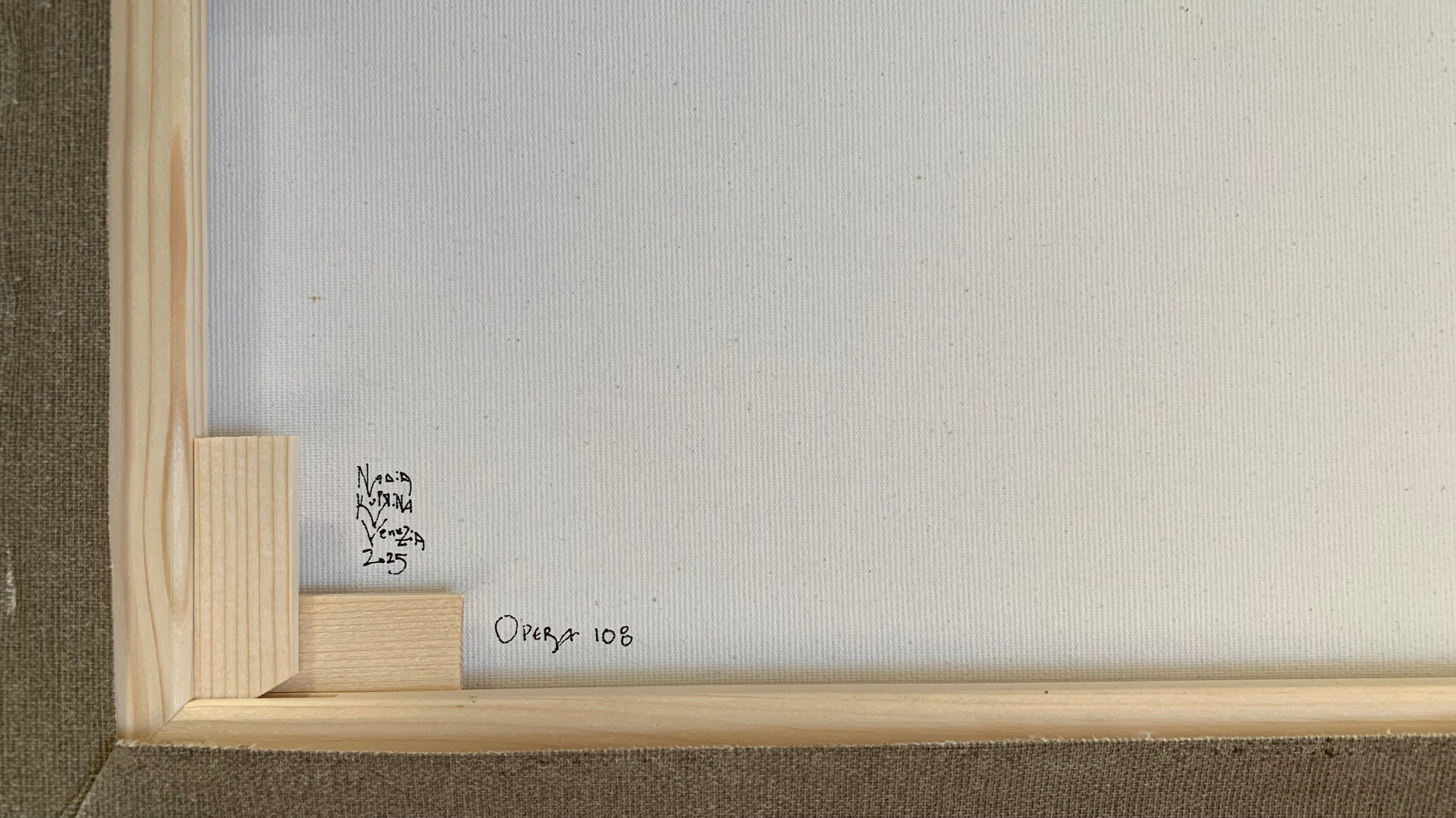 Nr. 108 PANEM QUOTIDIANUM. 29.5 cm  x 43 cm Linoleografia stampata a mano su pagina di un registro di un’azienda vinicola del 1920. Inchiostro acrilico. Retro