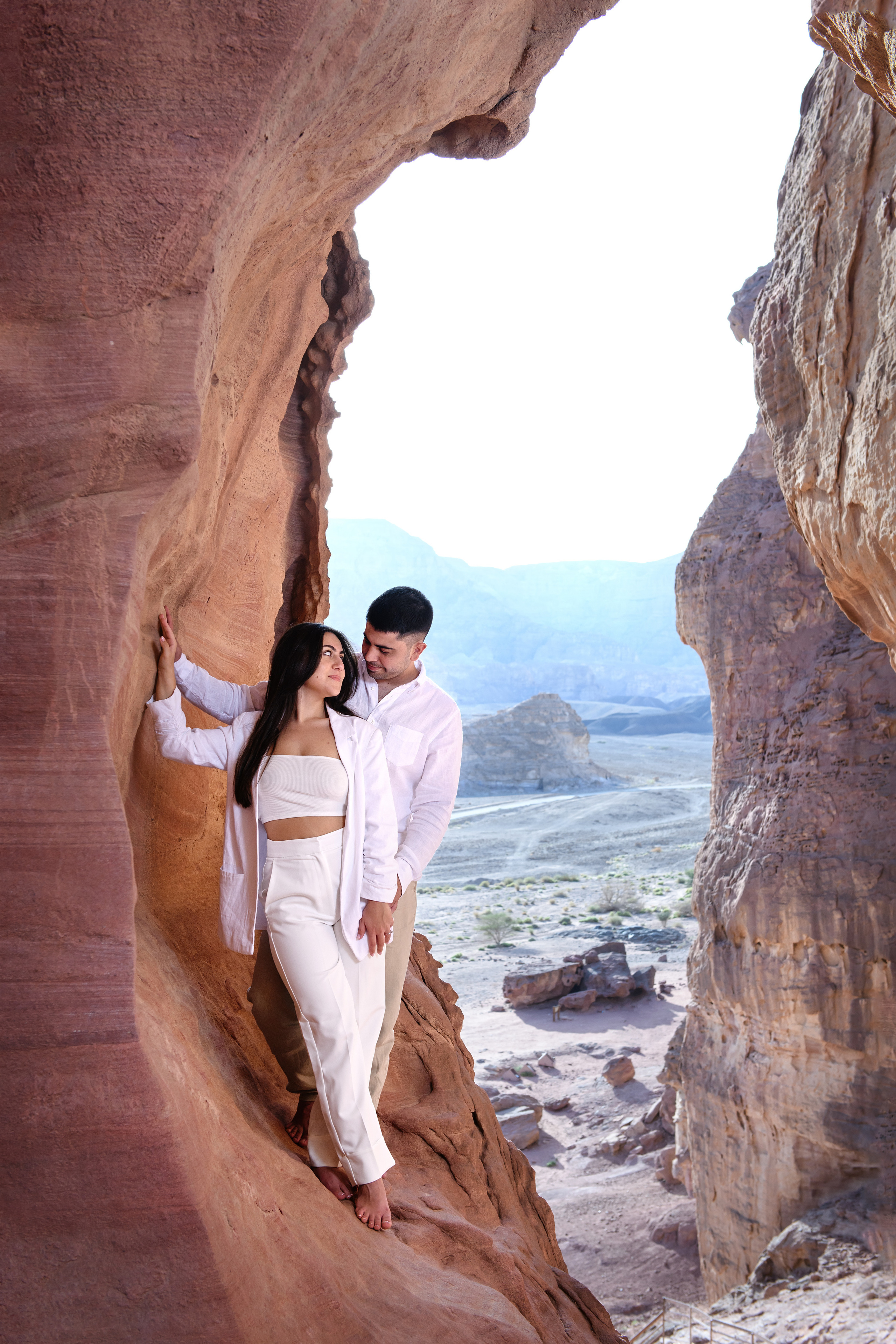 Save the Date for Jess & Gelad in a Timna Canyon. Family children pregnancy love stories photographer in Eilat Israel Olga Amchislavsky