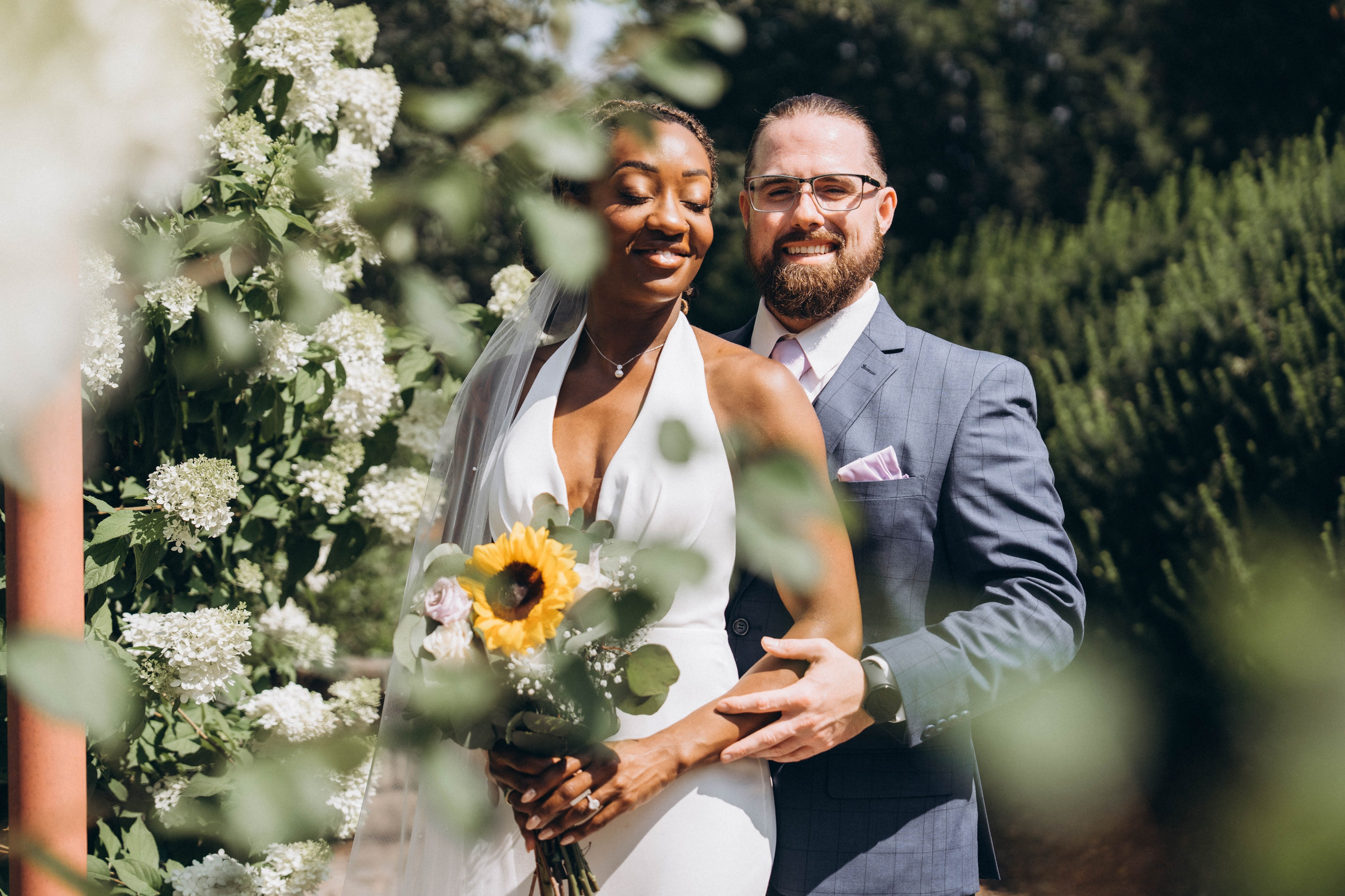 Luxury fine art couple portrait on wedding day with timeless elegance