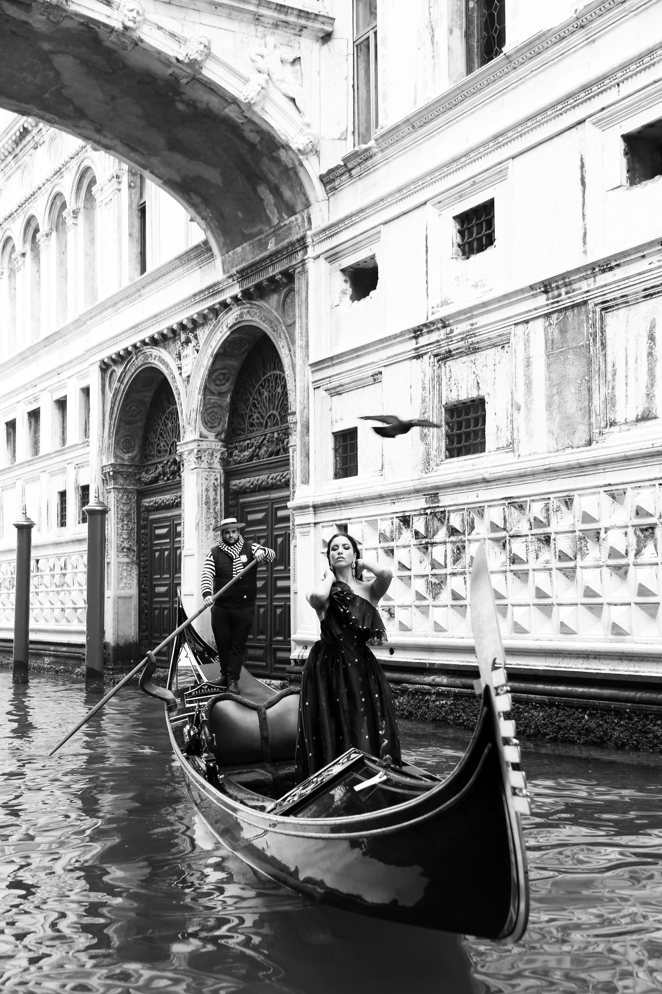 Black and white photo from Venice
