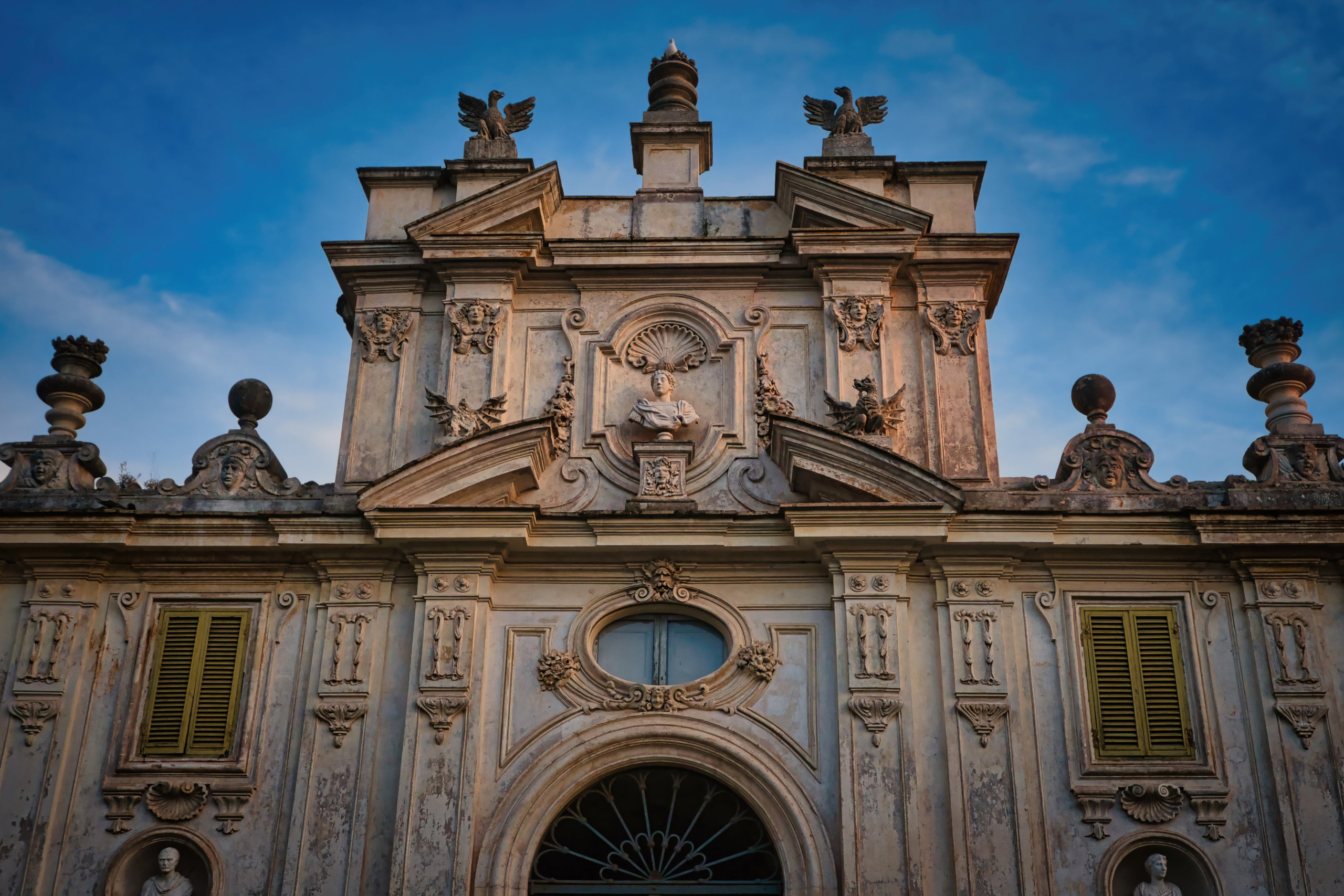 Photography of Italy – Meridiana building in Villa Borghese at sunset in Rome, photographed as part of a photography book about Rome.