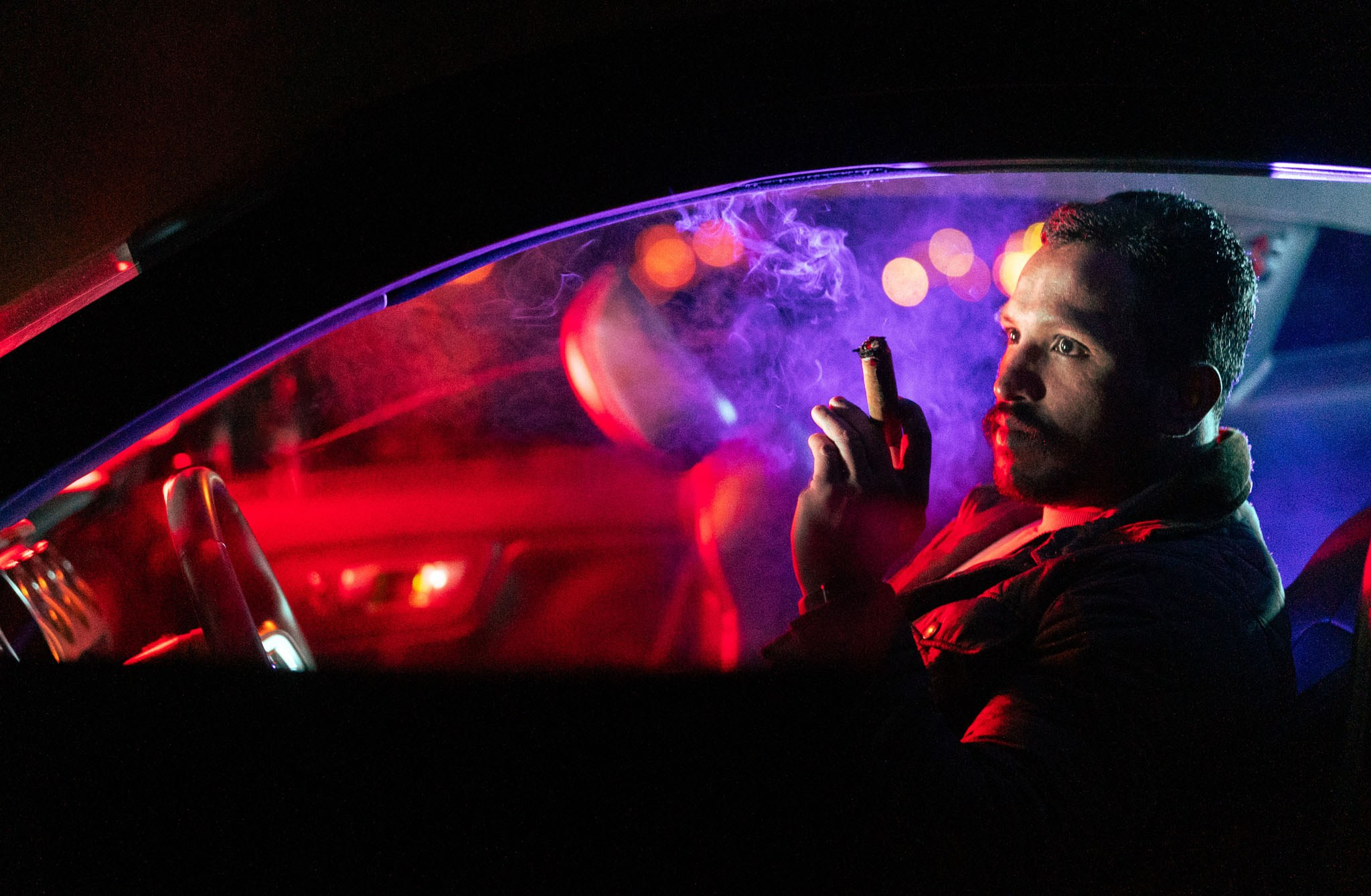 creative cinematic portrait with soft evening light