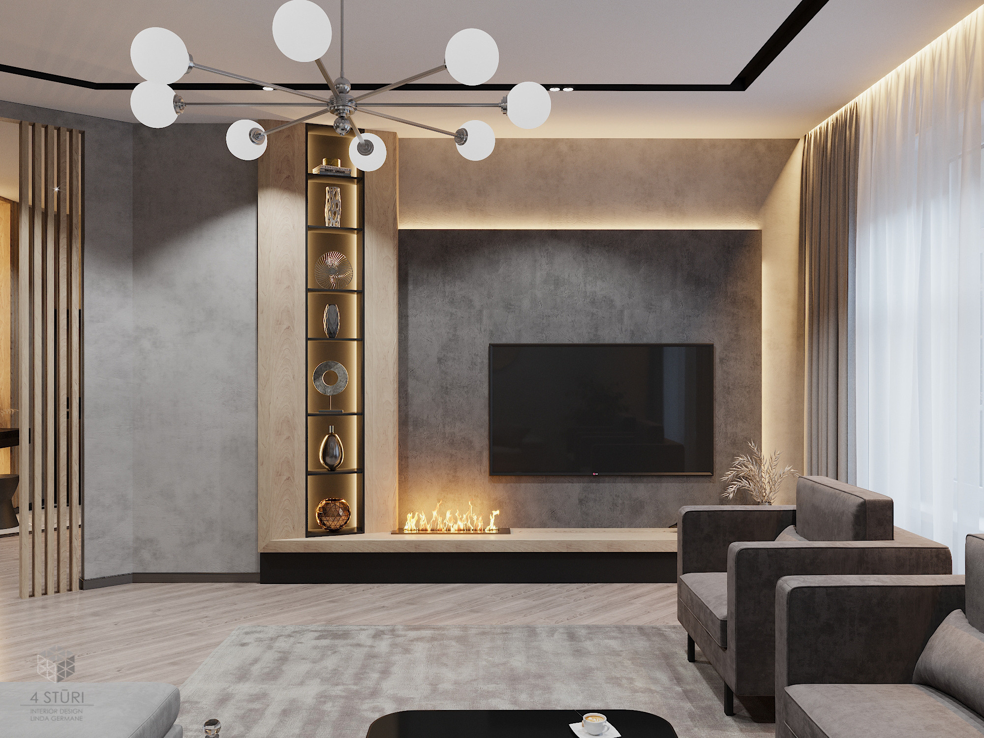 Квартира 114 м². Студия дизайна интерьера 4 Stūri