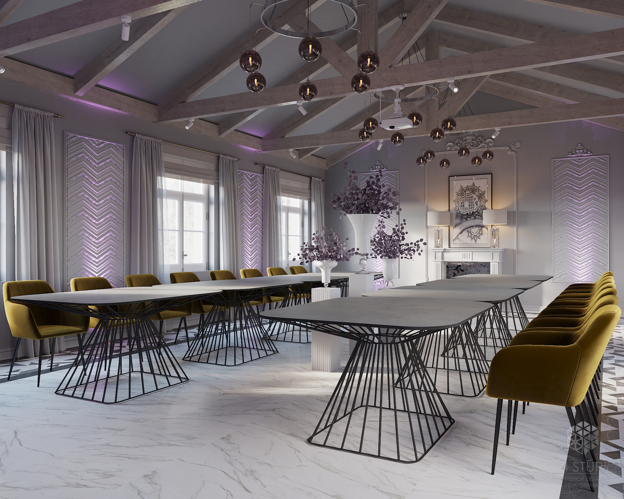 Konferenču zāle. Interjera dizaina studija 4 Stūri