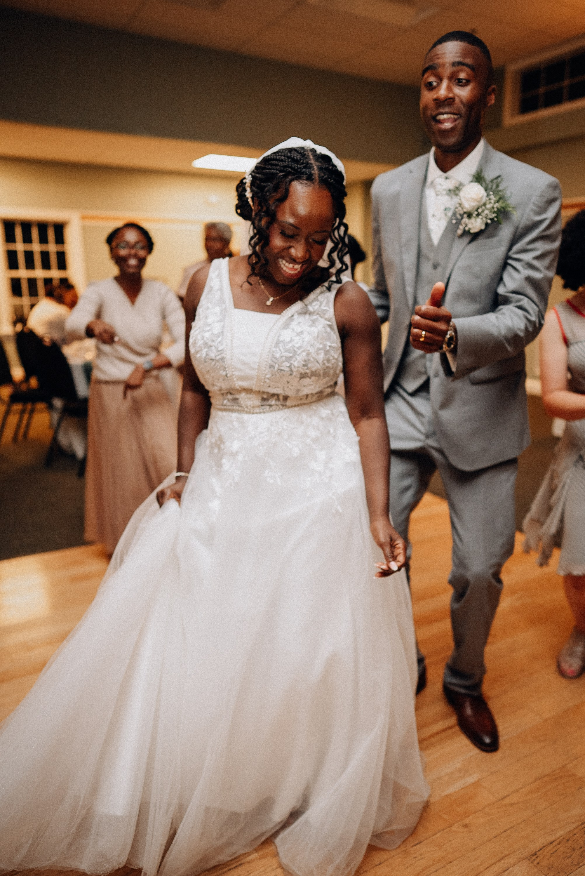 Happy bride and groom. Portrait and wedding photographer in New York
