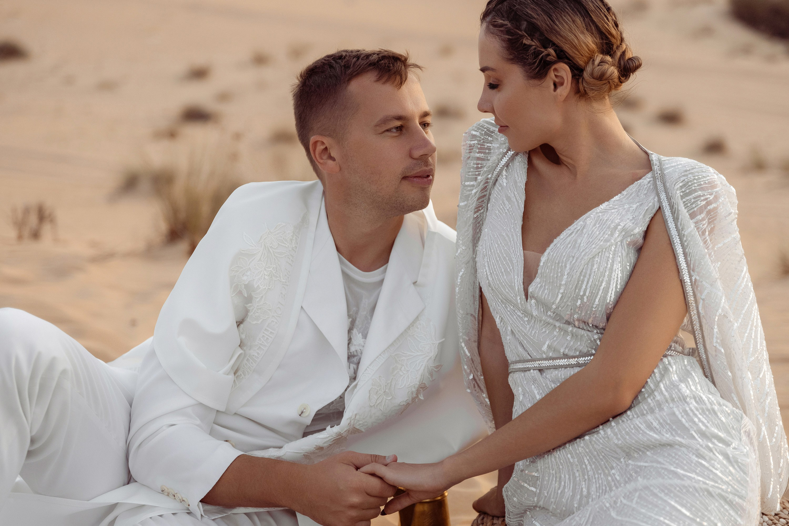 Bride and groom's portrait. Dubai, United Arab Emirates