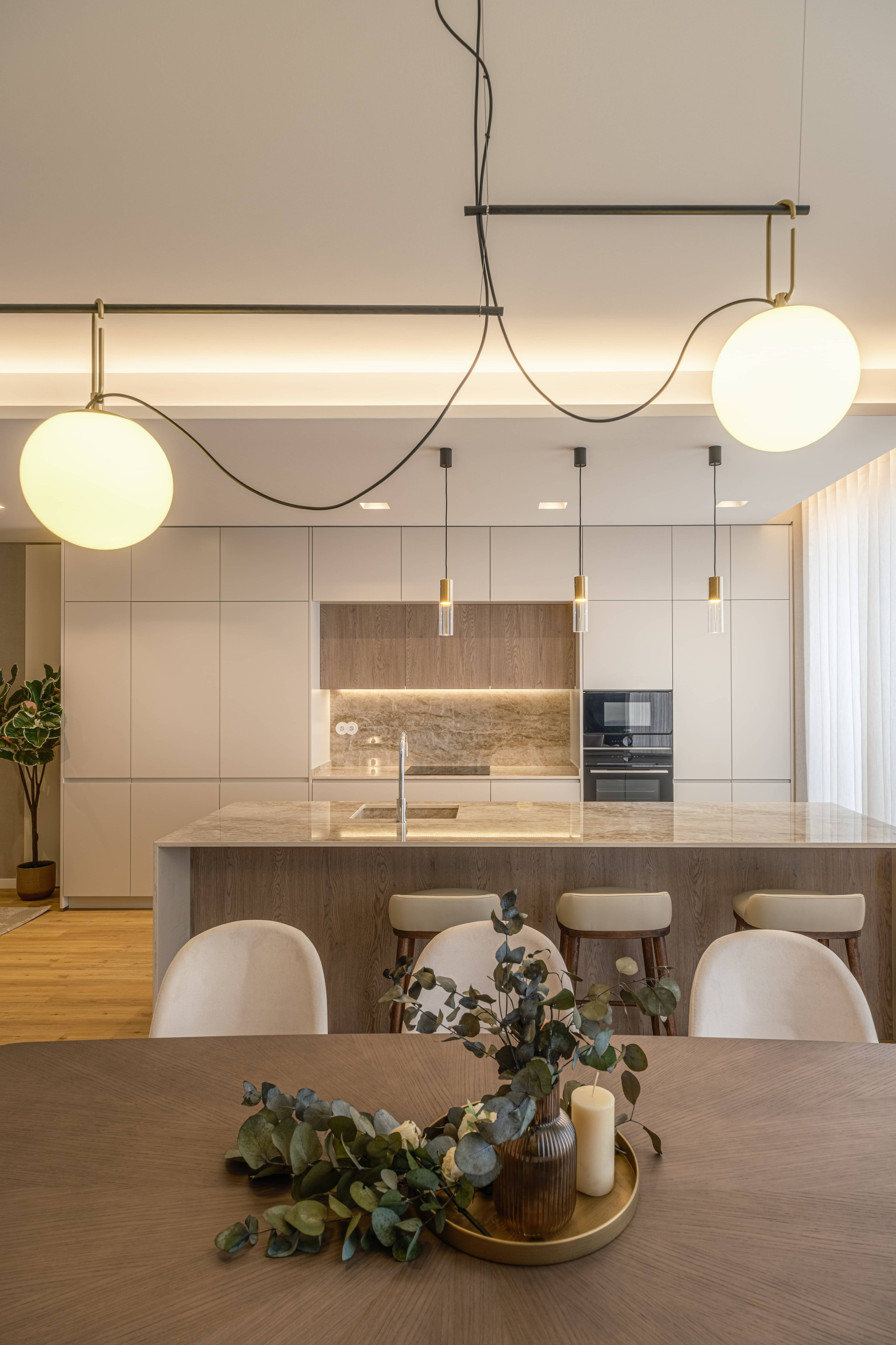 open space sala de jantar e cozinha 