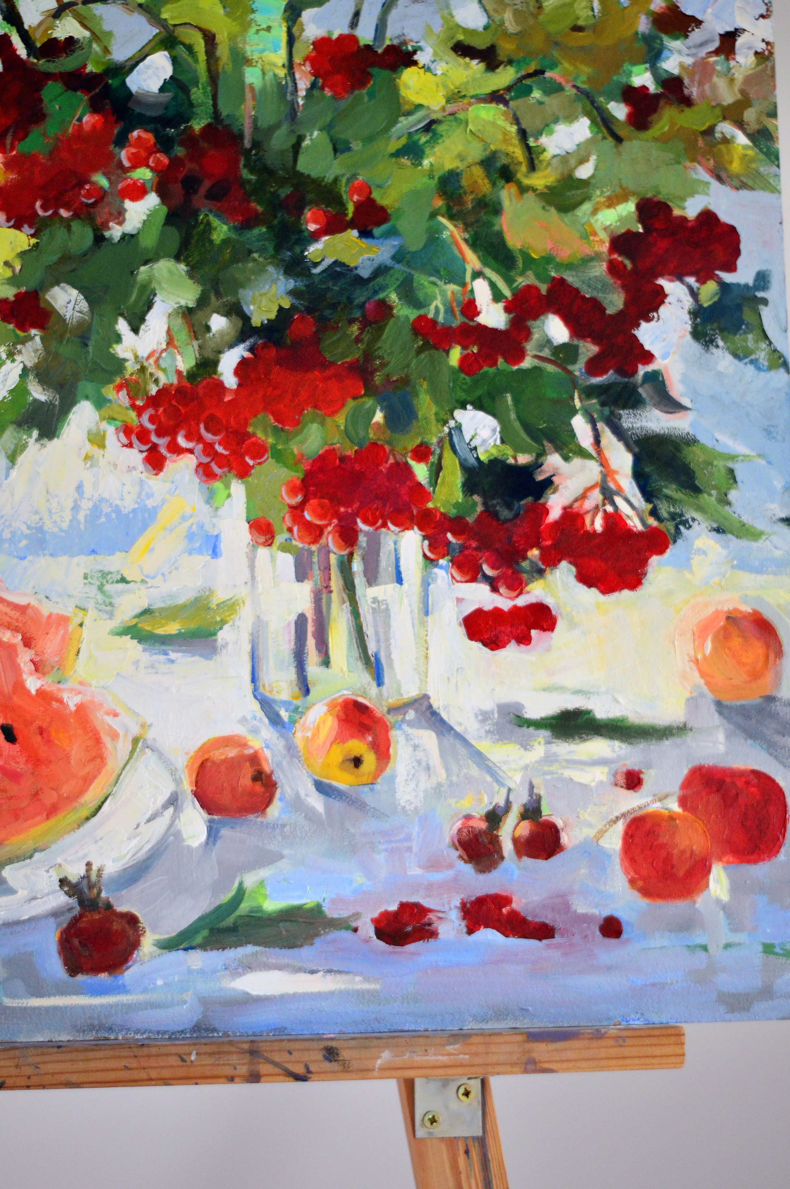 «Scarlet watermelon, red rowan». Художник живописец Савелова Ольга