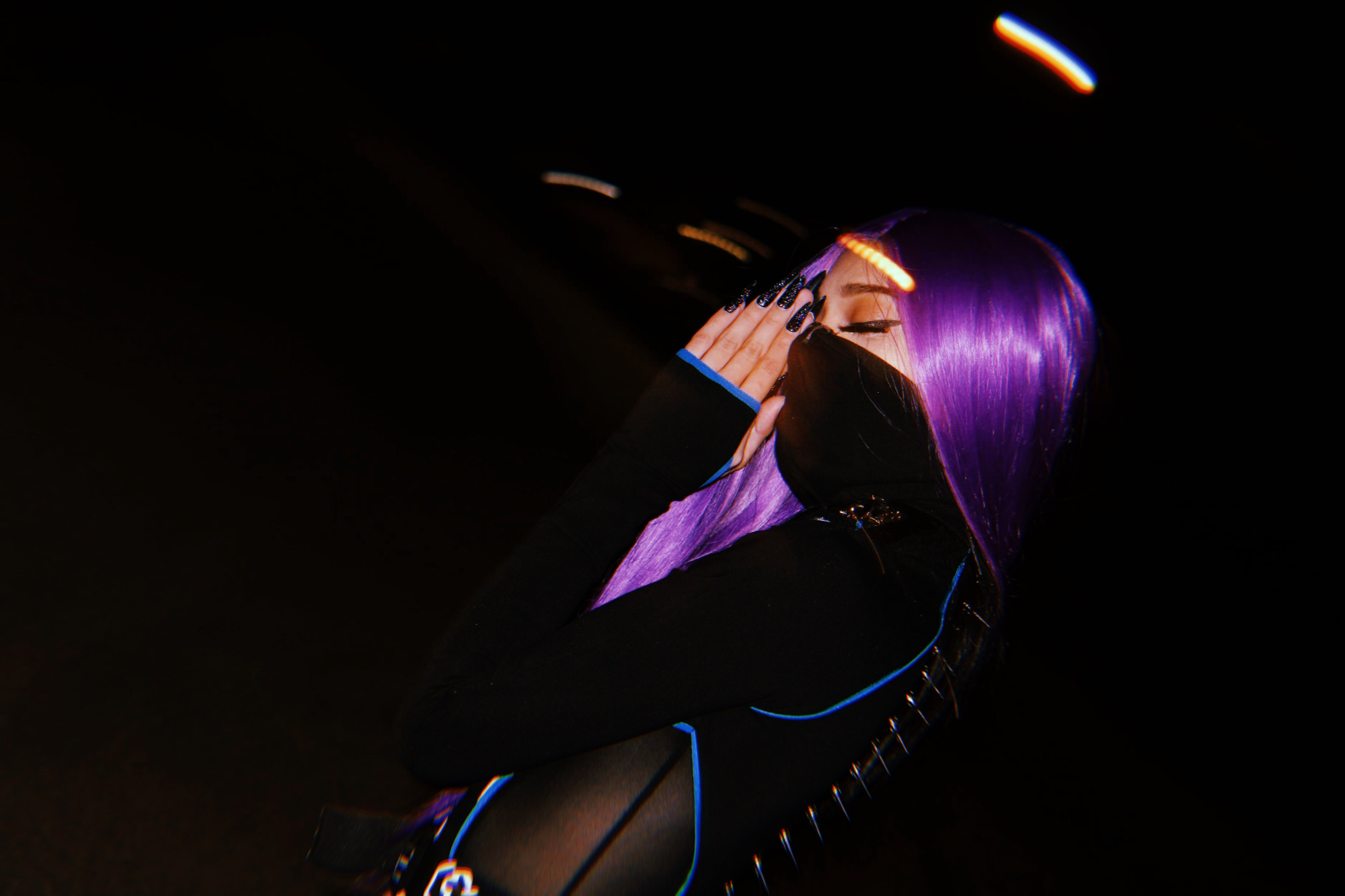 @brii.zmodelofficial wearing skeleton bodysuit designed by Ke'Ondris