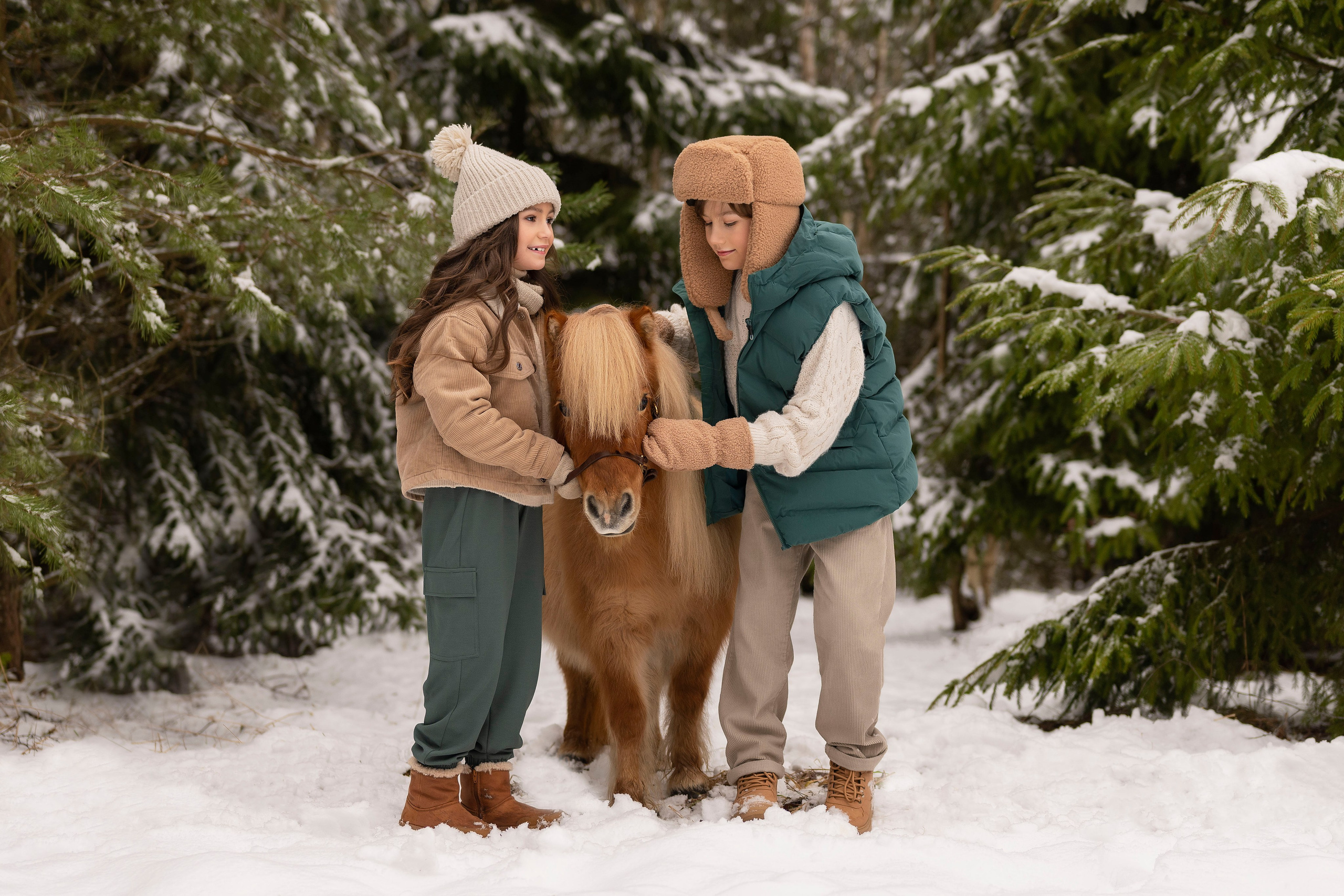 София, Микаэль и пони. Зимняя сказка. Анна Григьян — фотограф ретушёр в Даугавпилсе (Латвия)