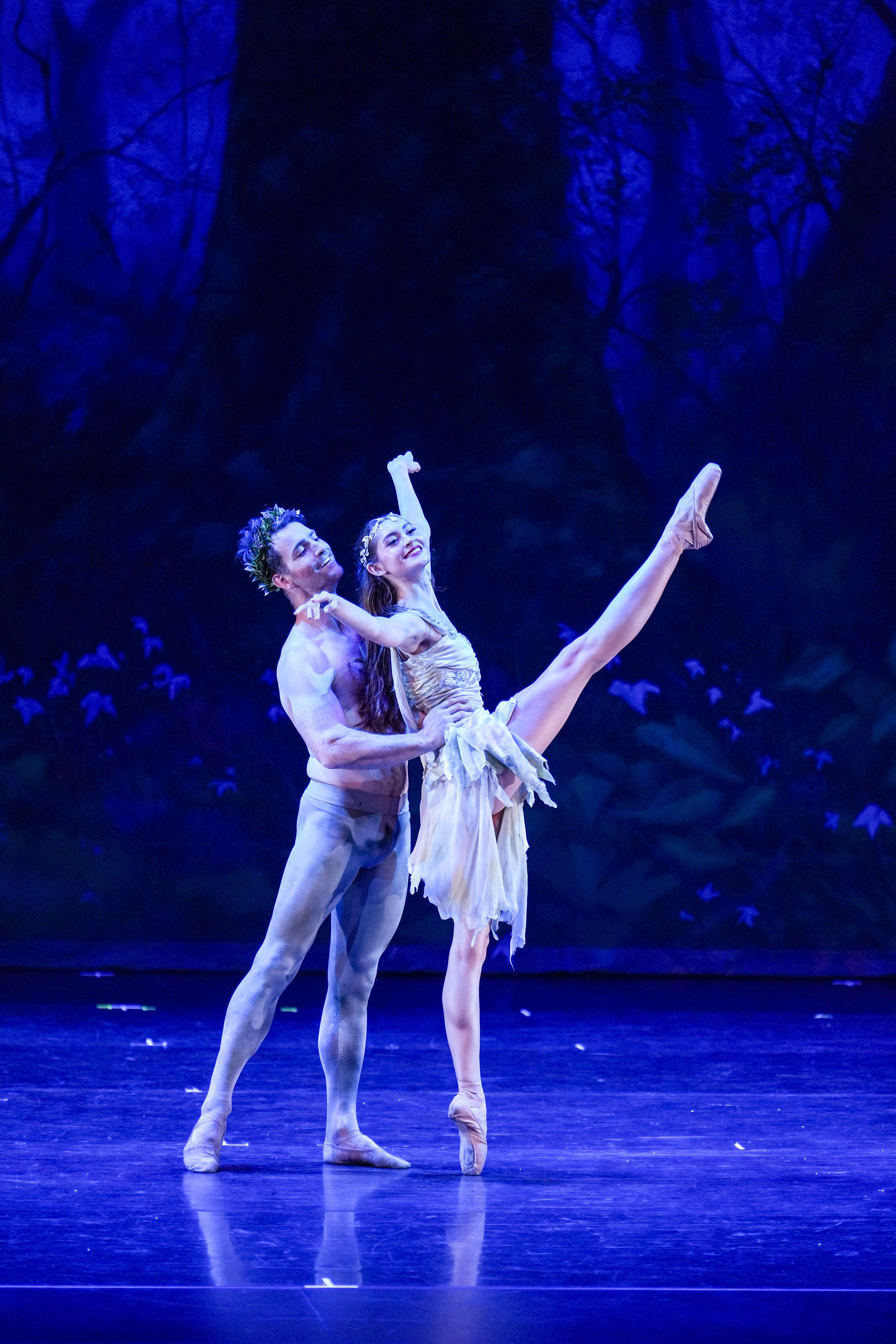 Ballet dancer performing an elegant pose during A Midsummer Night’s Dream in Santa Clarita.