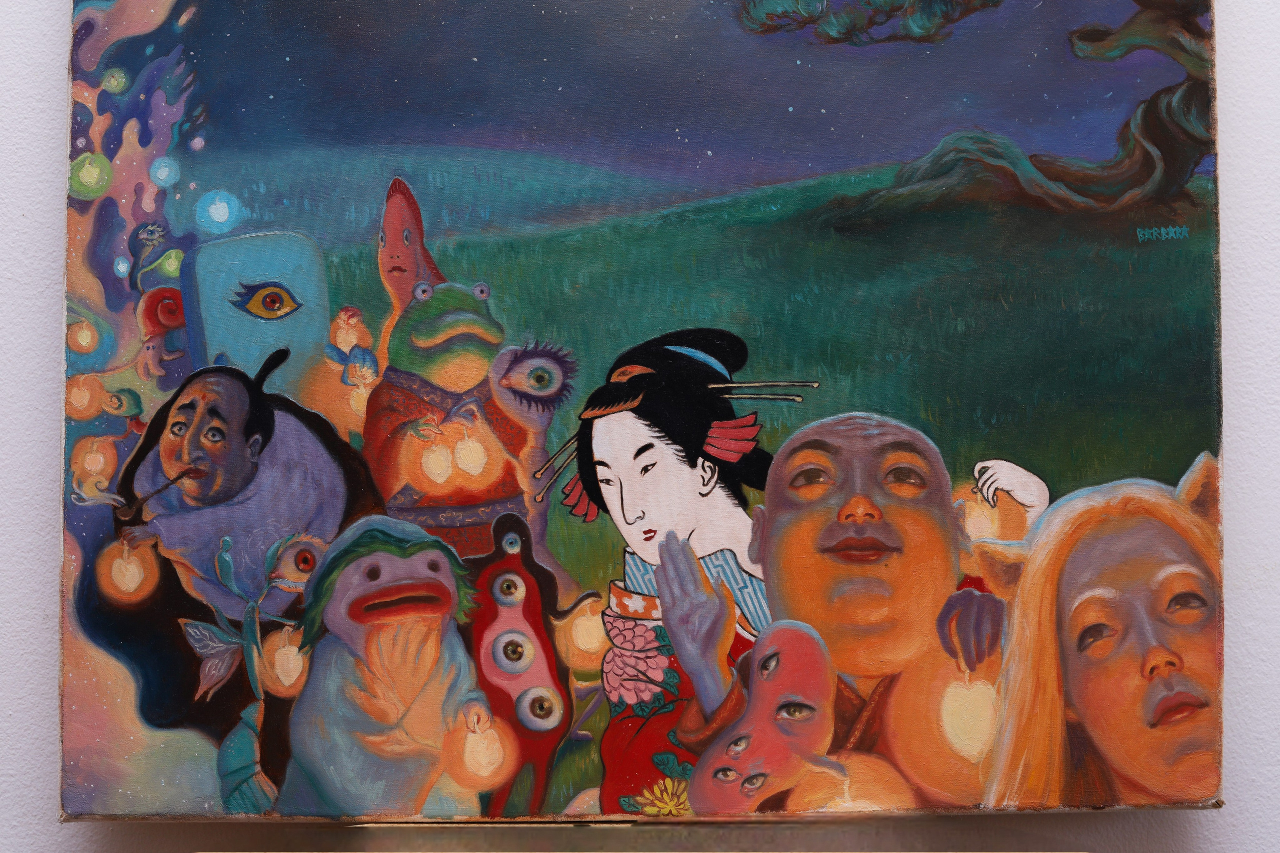 Hyakki Yagyō, oil painting, Barbara Cabral. Barbara Cabral