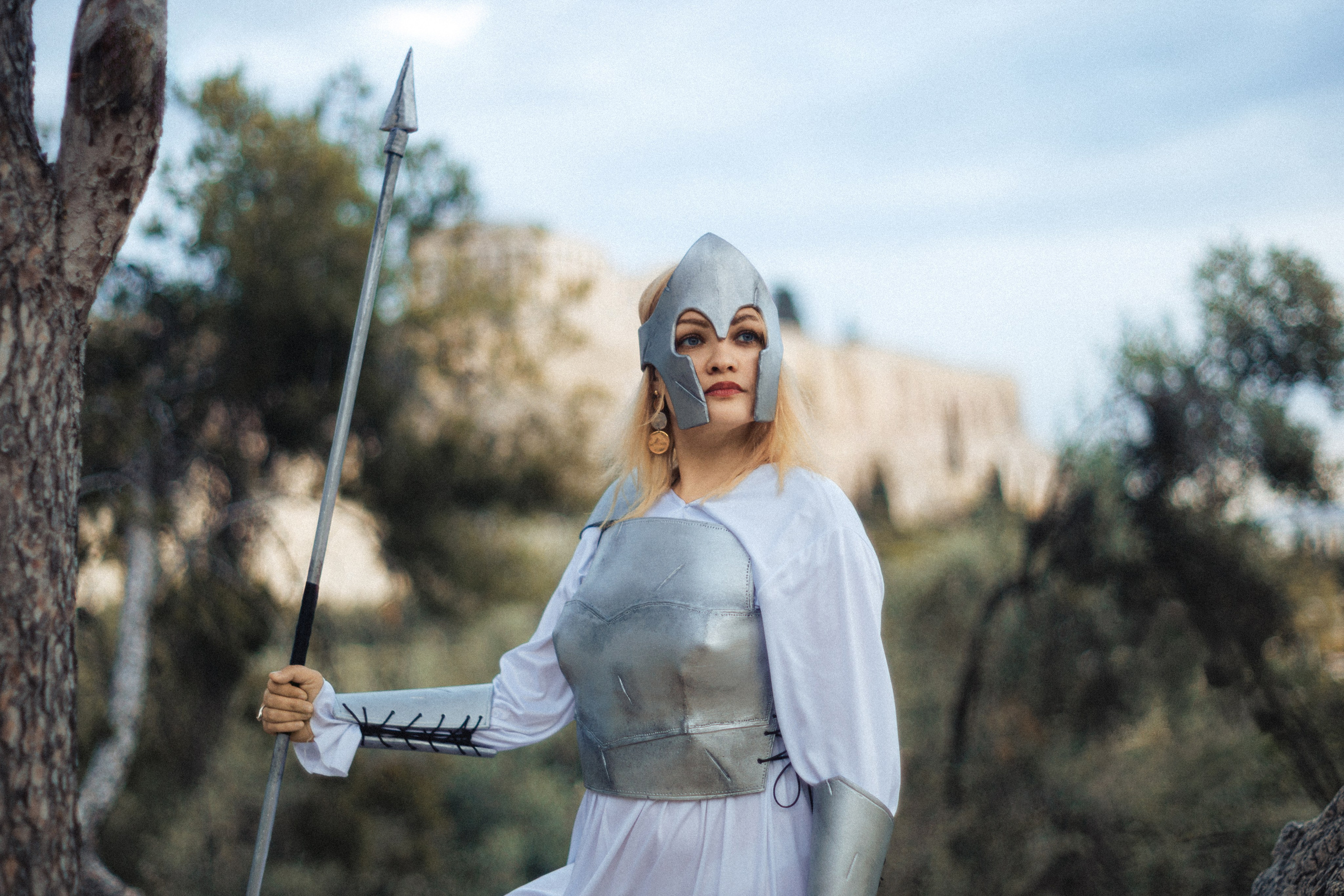 Ilona as Athena. Photographer in Greece Kristina