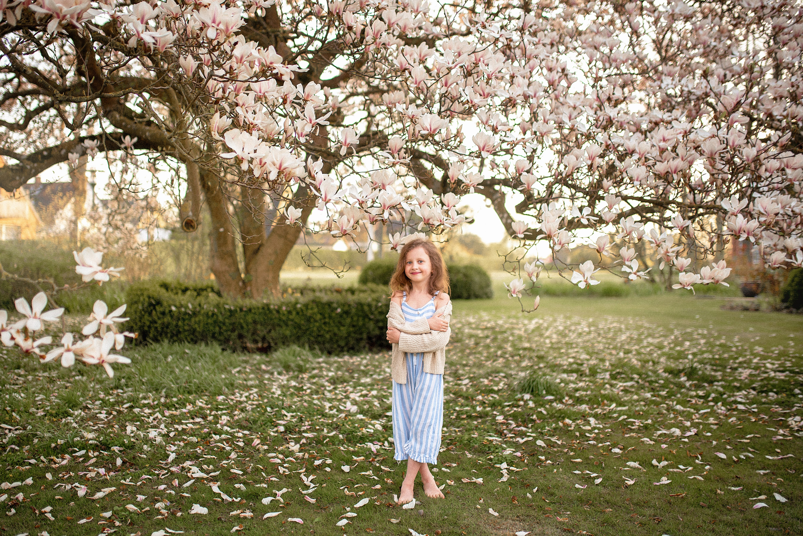 Fotoshooting in Magnolie. Familienfotograf, Hochzeitsfotograf in Hamburg und Umgebung