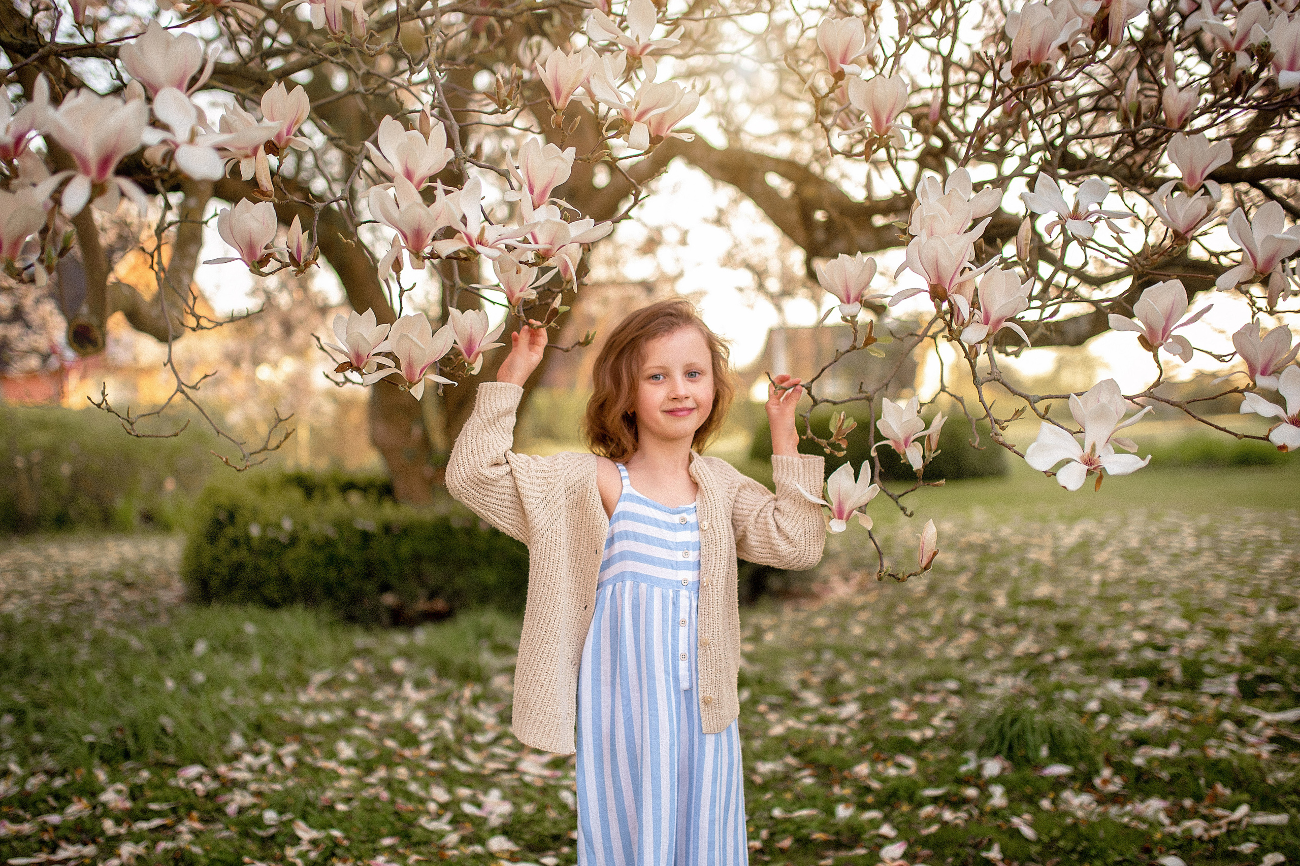 Fotoshooting in Magnolie. Familienfotograf, Hochzeitsfotograf in Hamburg und Umgebung