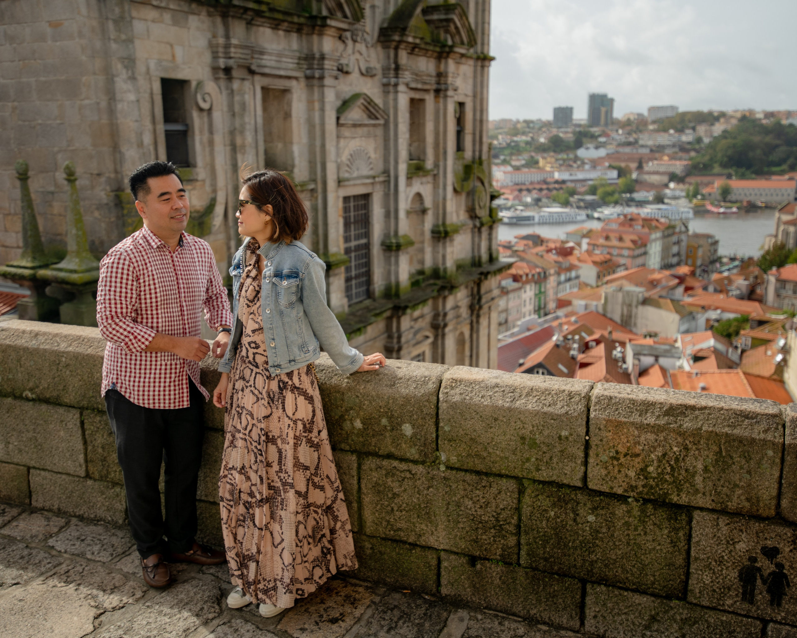 YOKE and ALFRED. Walking in Porto after the rain. Anastasiia Antoniuk portrait, family and couple photographer, Portugal
