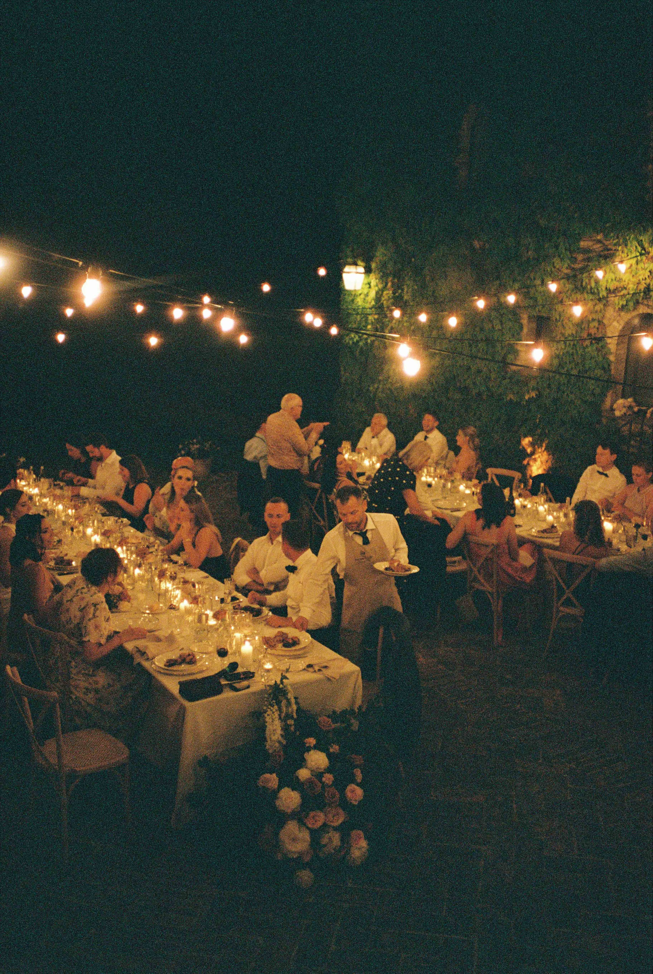 Reception dinner at Borgo Bastia Creti, a wedding venue in Tuscany Umbria
