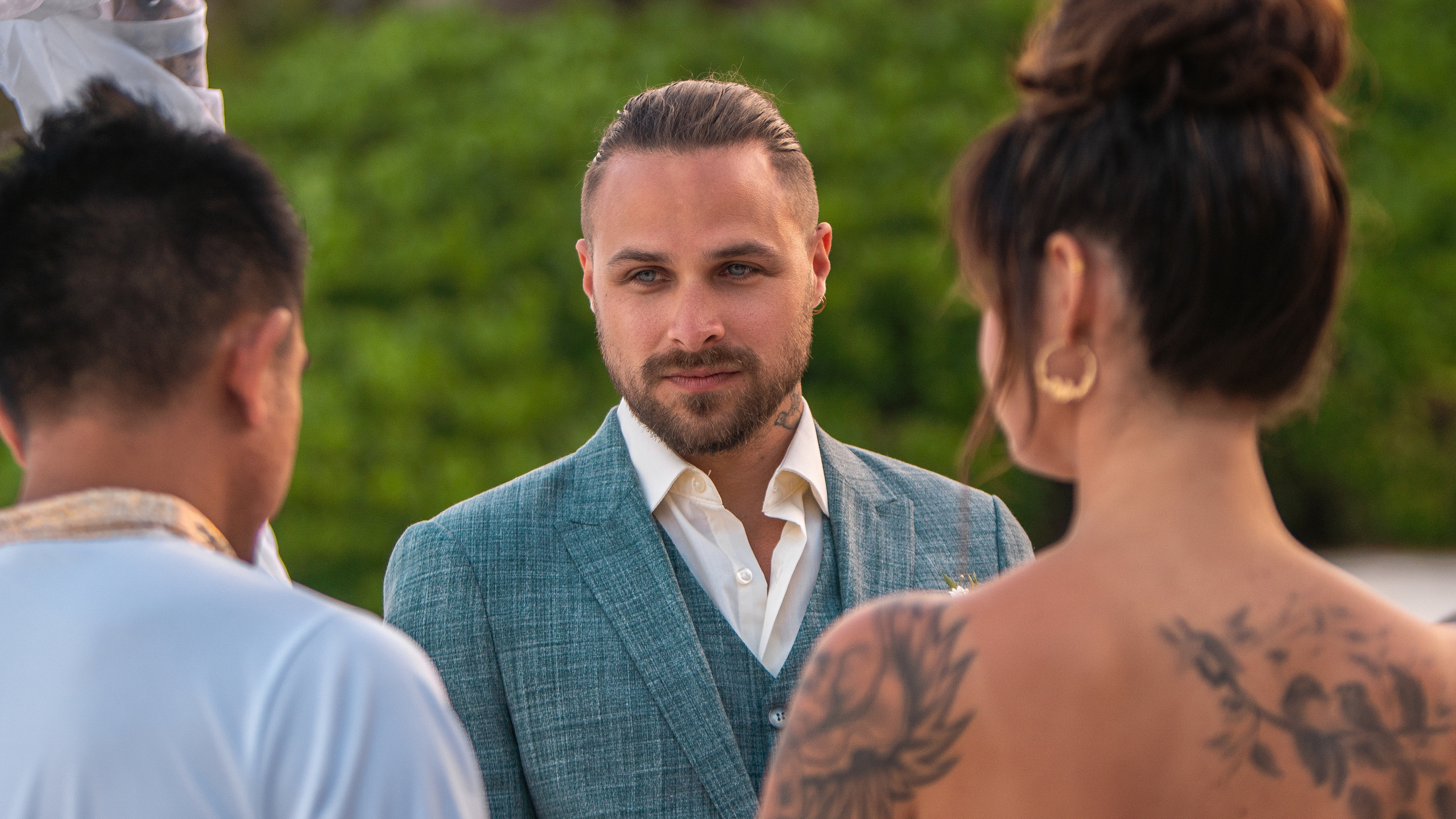 Wedding ceremony photoshoot at scenic oceanfront venue