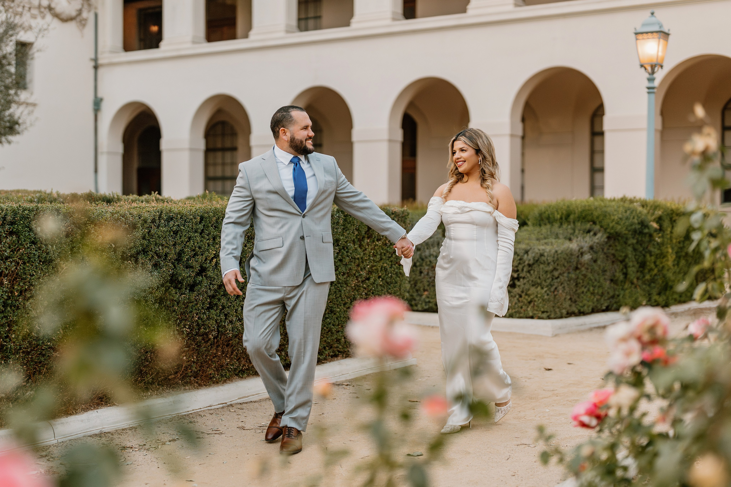 Engagement Session at Pasadena City Hall light and airy photo