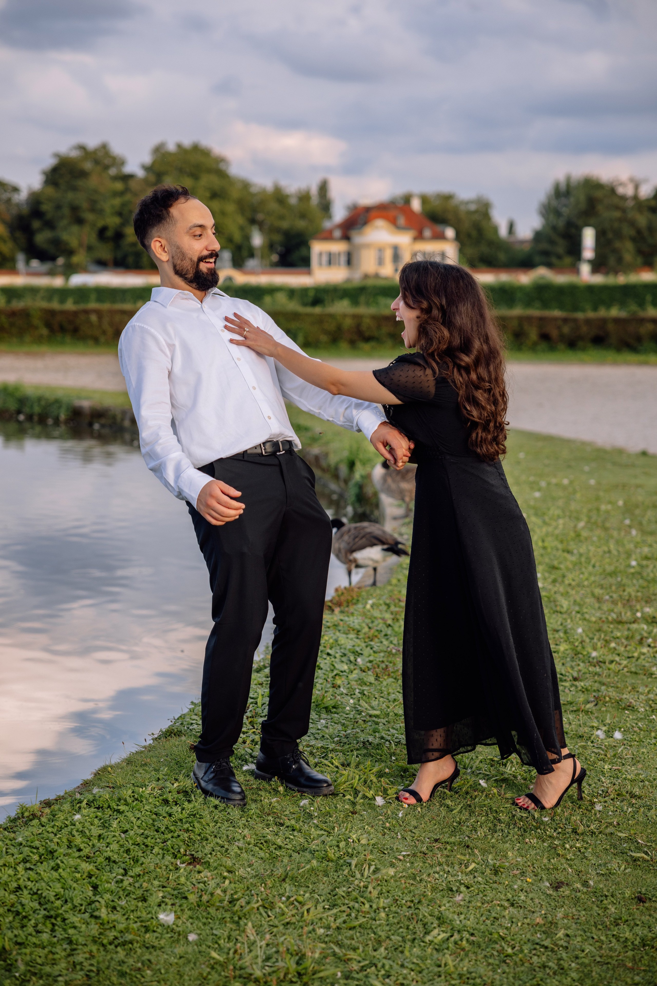 Antrag am Schloss Nymphenburg. Hochzeitsfotograf München Taufe Familienfotograf Tanja Mauke