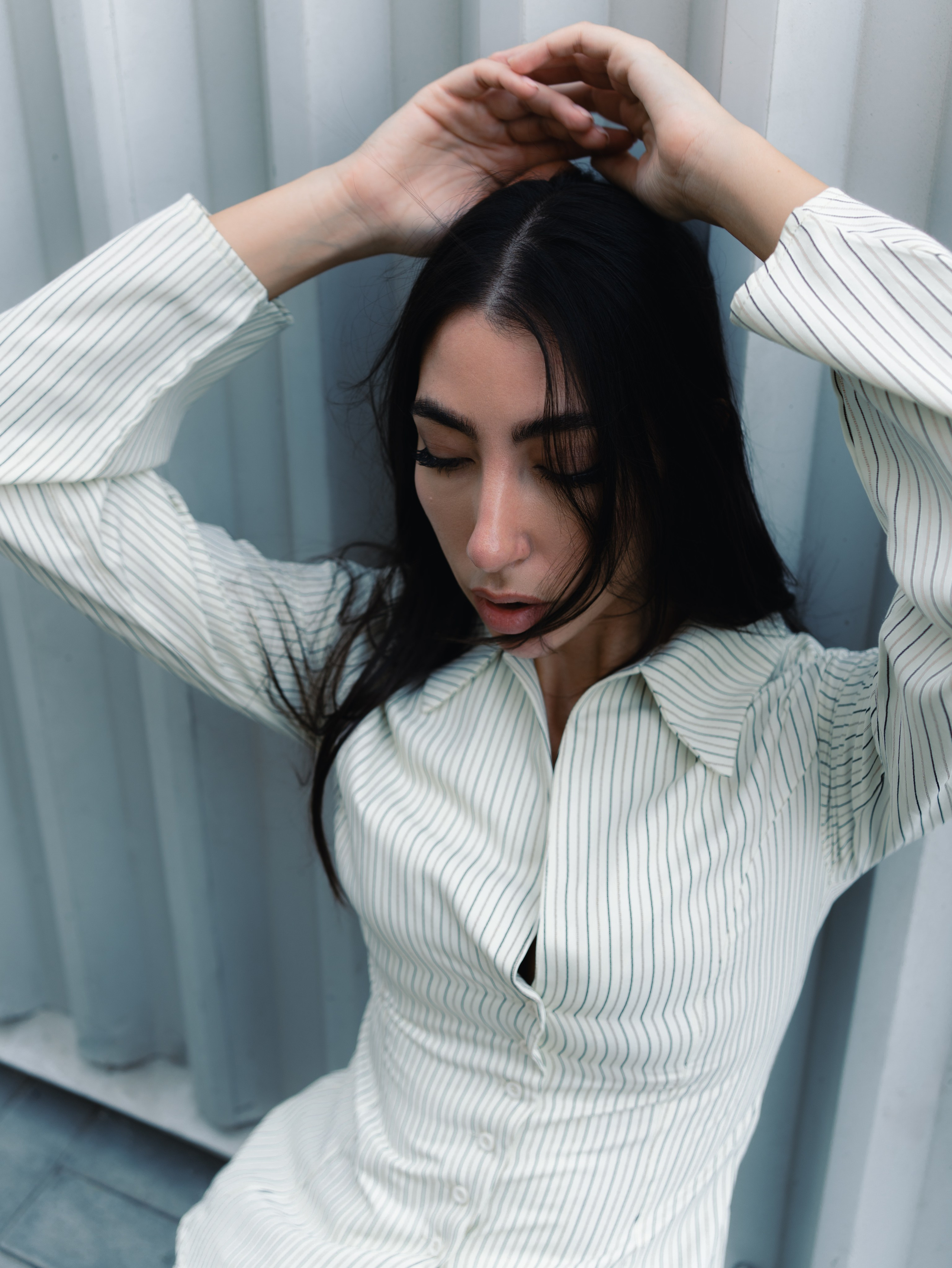 Urban geometry contemporary fashion portrait series in Dubai by Alisha Geva. Alisha Geva | Contemporary fashion women’s portrait Dubai